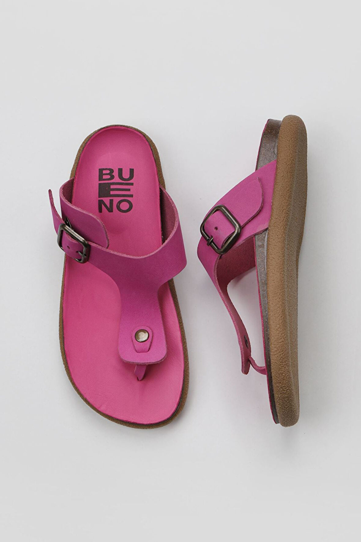 Bueno Shoes Fuşya Nubuk Kadın Parmak Arası Terlik 01ws11002