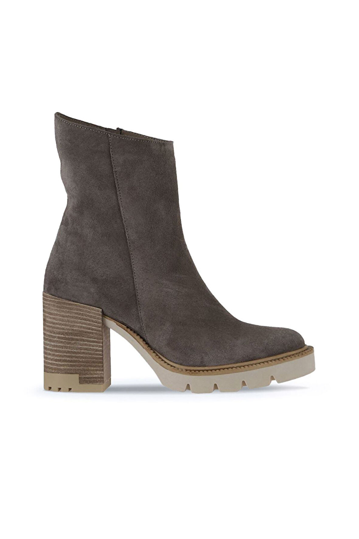 Bueno Shoes Vizon Süet Kadın Topuklu Bot 01wv0500