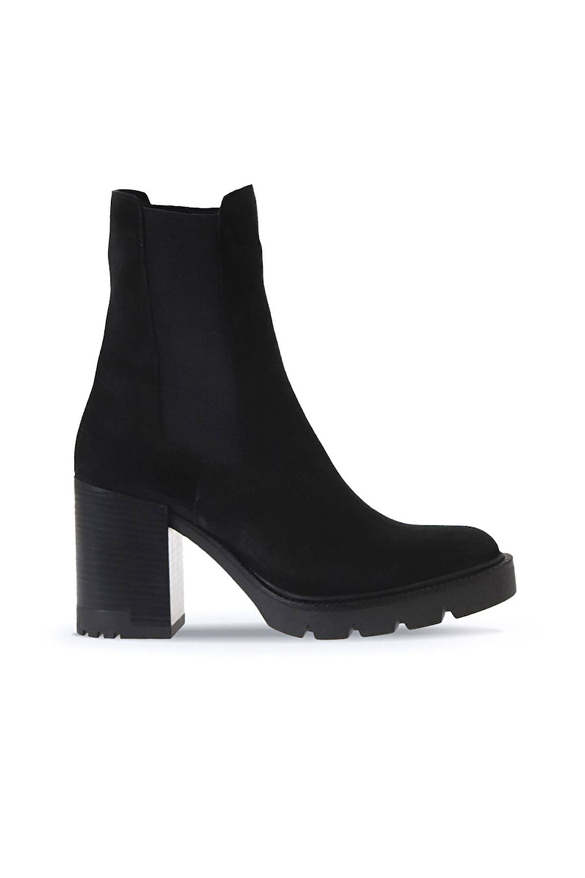 Bueno Shoes Siyah Süet Kadın Topuklu Bot 01wv0508