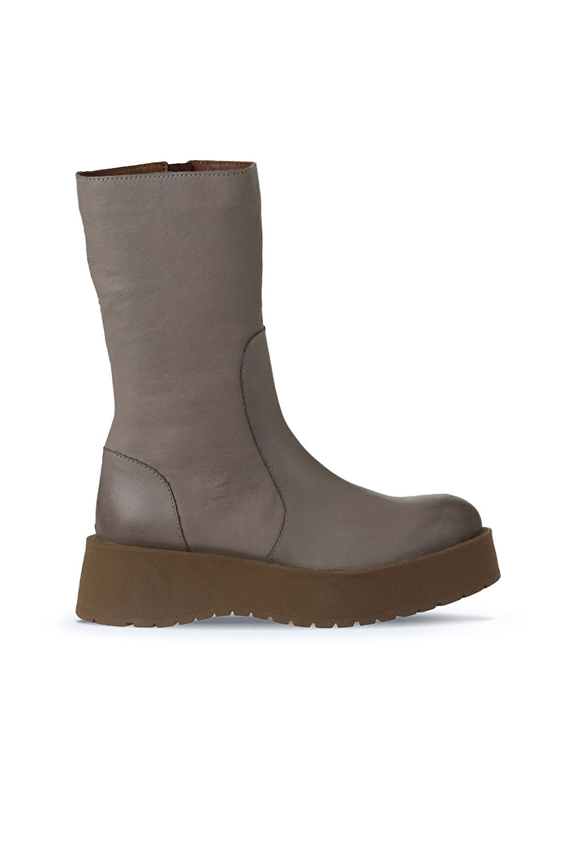 Bueno Shoes Vizon Açık Deri Kadın Dolgu Topuklu Bot 01wv1302