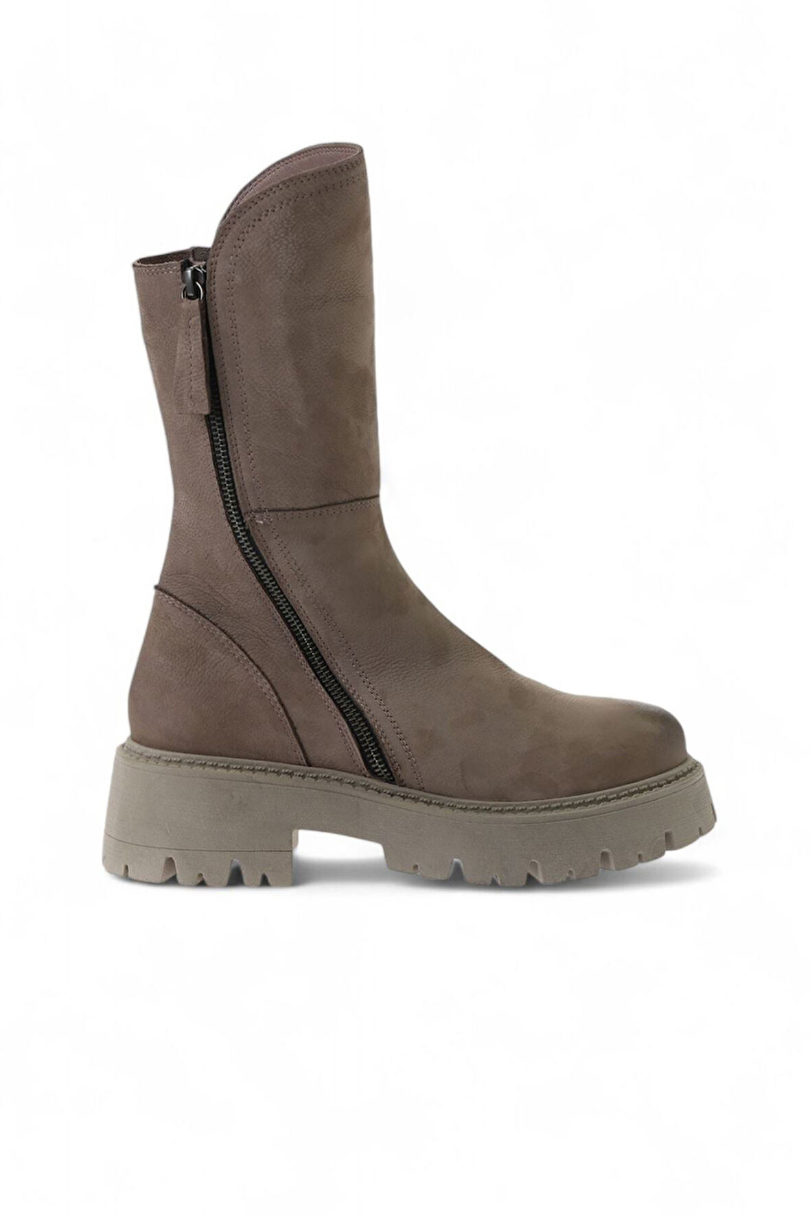 Bueno Shoes Vizon Nubuk Kadın Düz Bot 01wv3105
