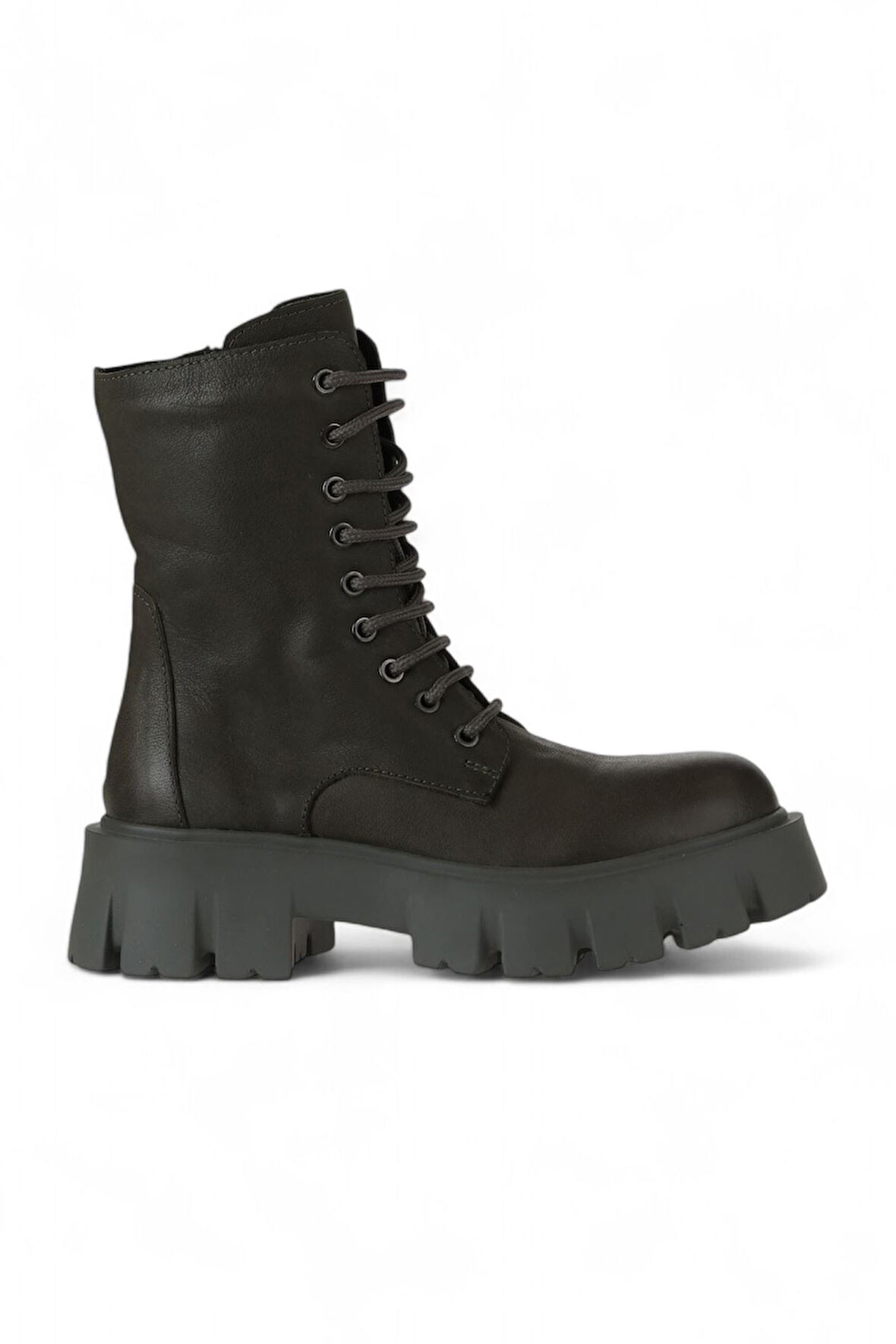 Bueno Shoes Haki Deri Kadın Dolgu Topuklu Bot 01wv4601