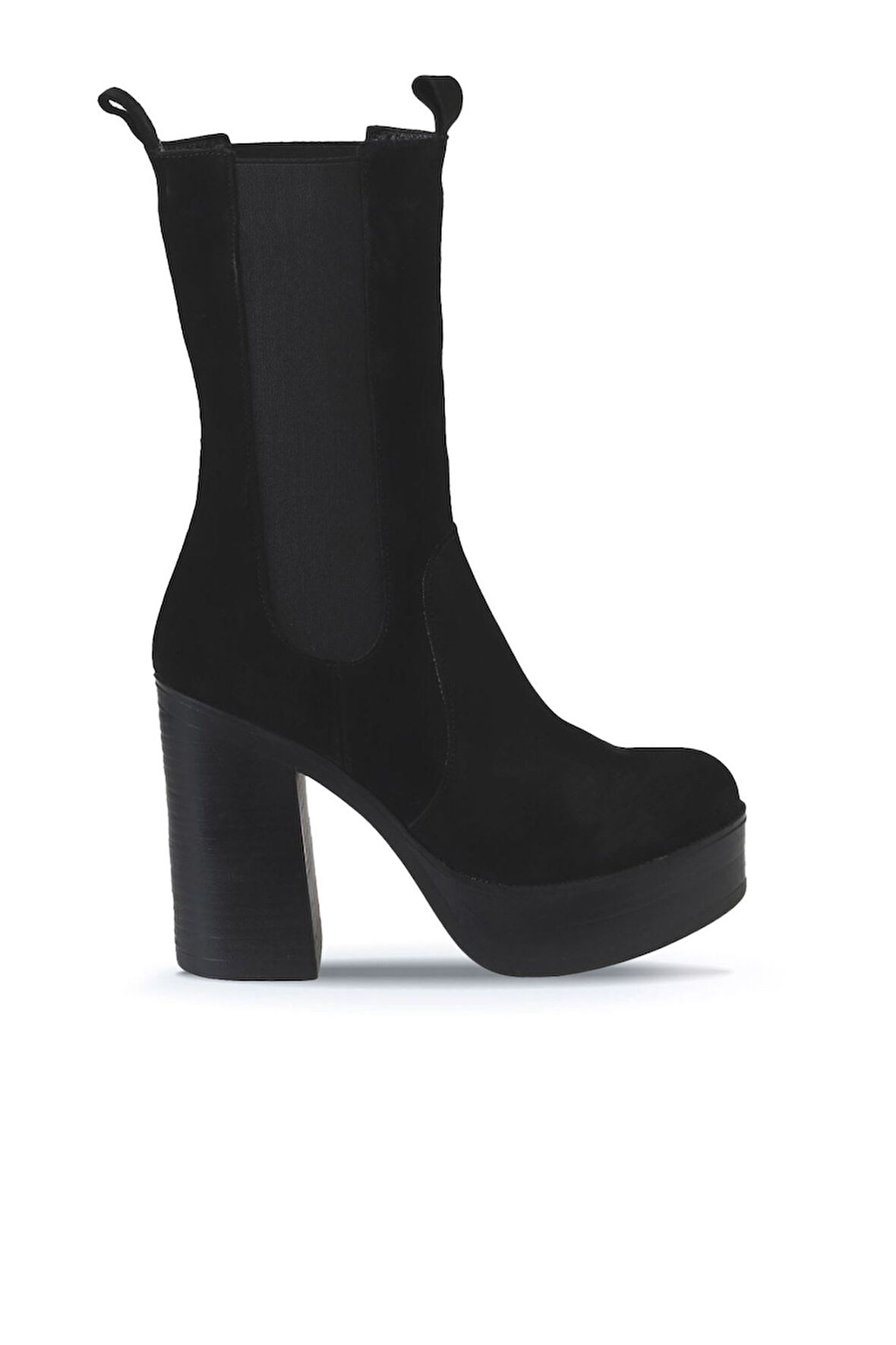 Bueno Shoes Siyah Süet Kadın Topuklu Bot 01wv5003