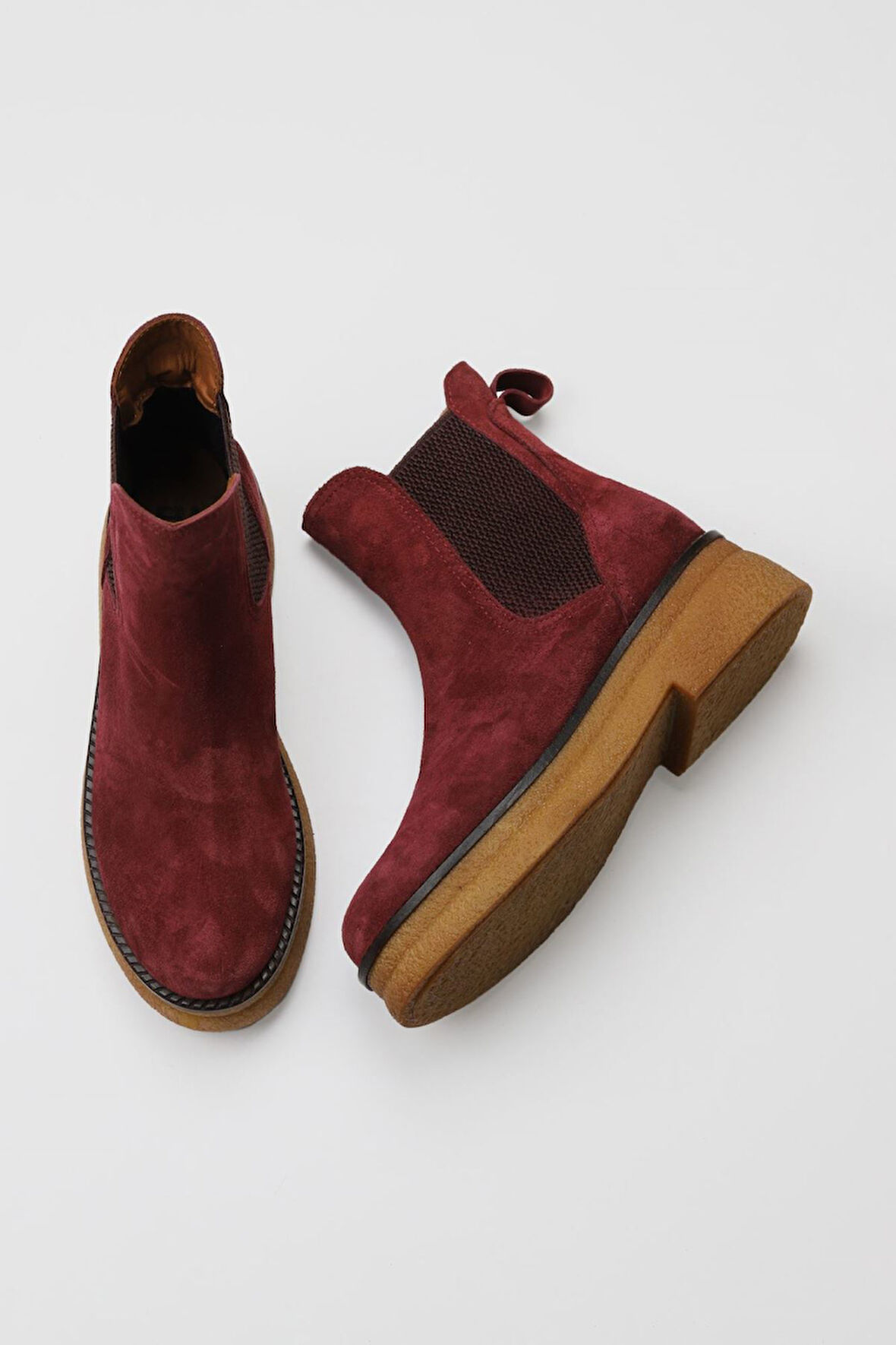 Bueno Shoes Bordo Süet Kadın Düz Bot 01wv0214