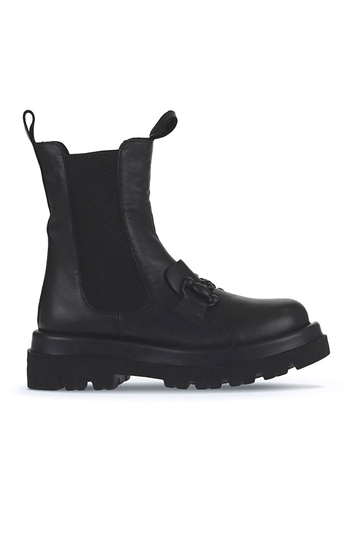 Bueno Shoes Siyah Deri Kadın Dolgu Topuklu Bot 01wv1003