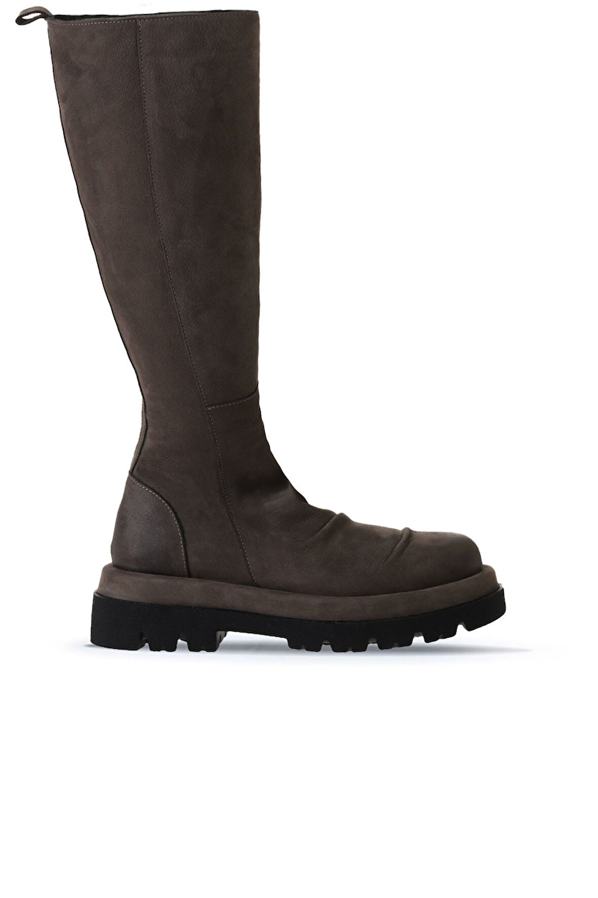 Bueno Shoes Gri Nubuk Kadın Düz Çizme 01wv1004