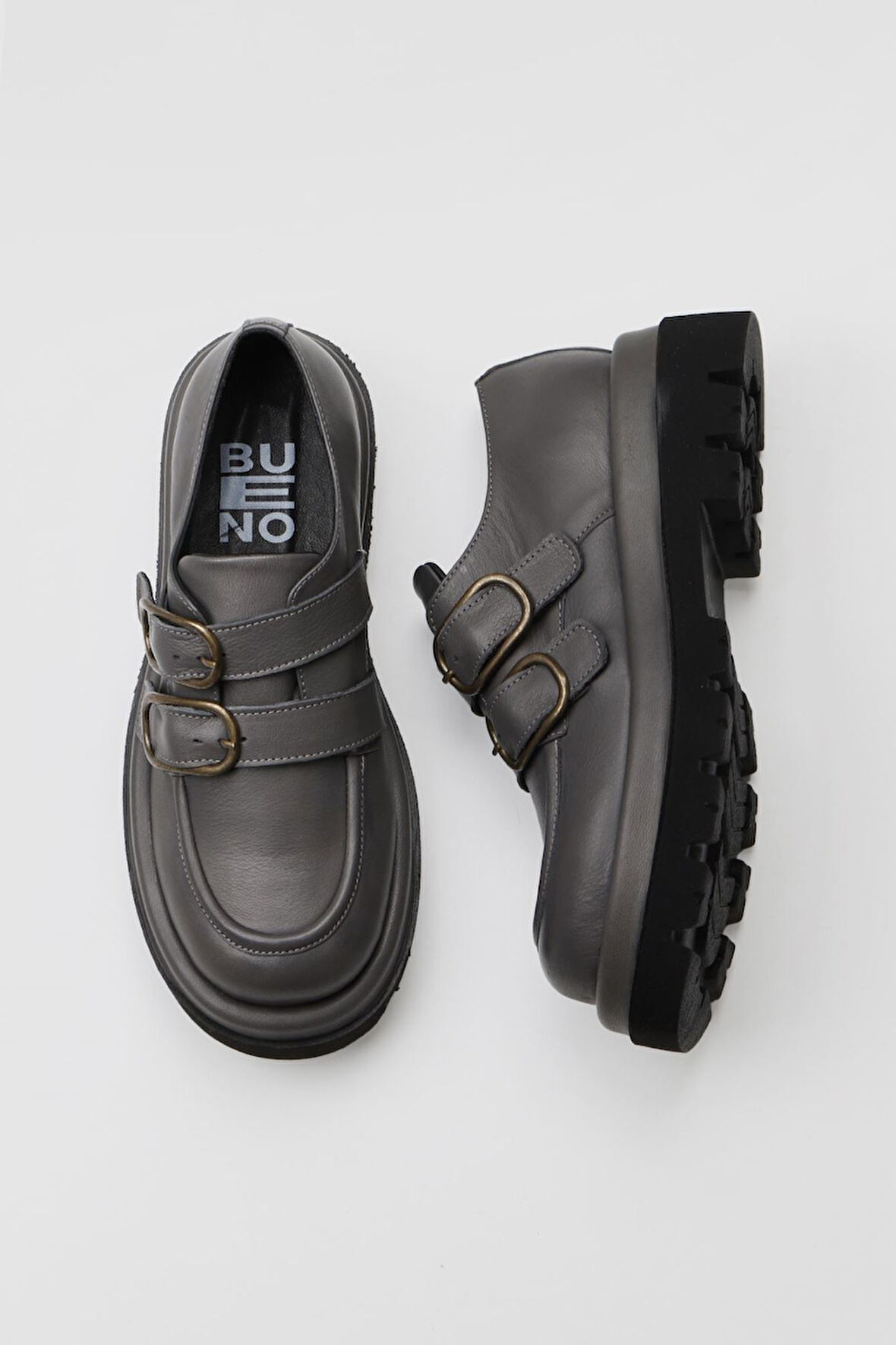 Bueno Shoes Gri Deri Kadın Klasik Ayakkabı 01wv1012