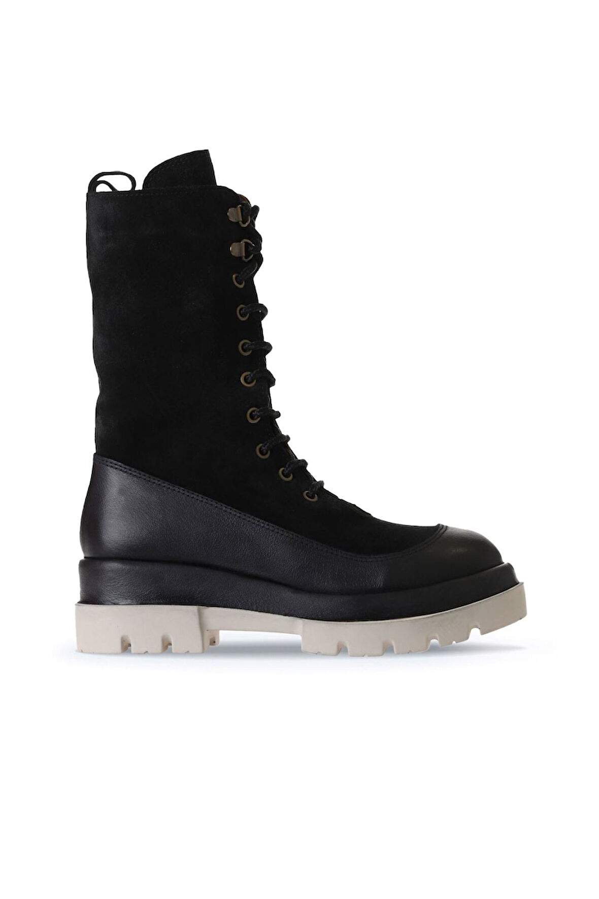 Bueno Shoes Siyah Deri-süet Kadın Dolgu Topuklu Bot 01wv2901
