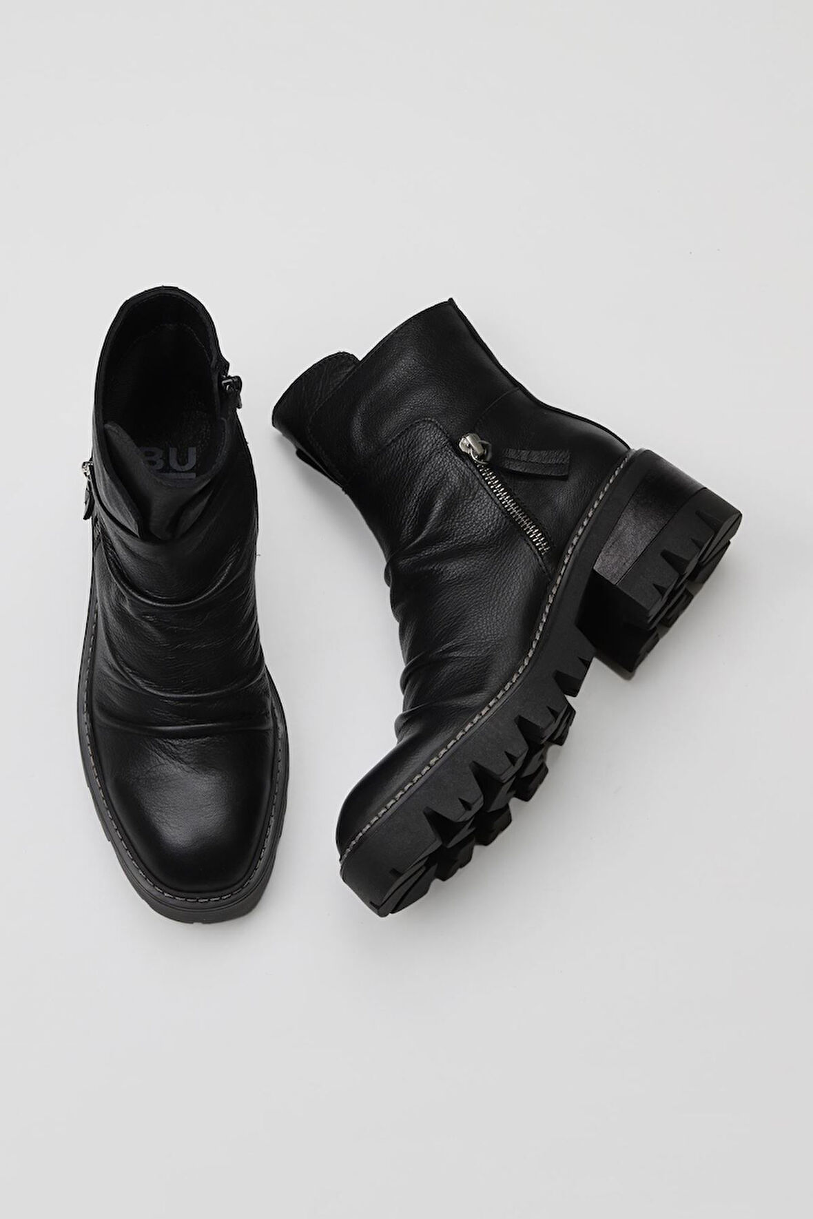 Bueno Shoes Siyah Deri Kadın Topuklu Bot 01wv3305
