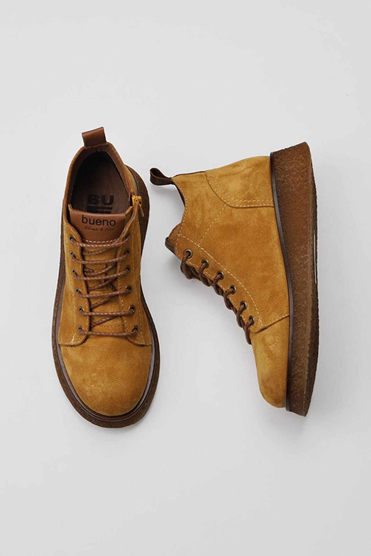 Bueno Shoes Sarı Süet Kadın Düz Bot 01wv5204