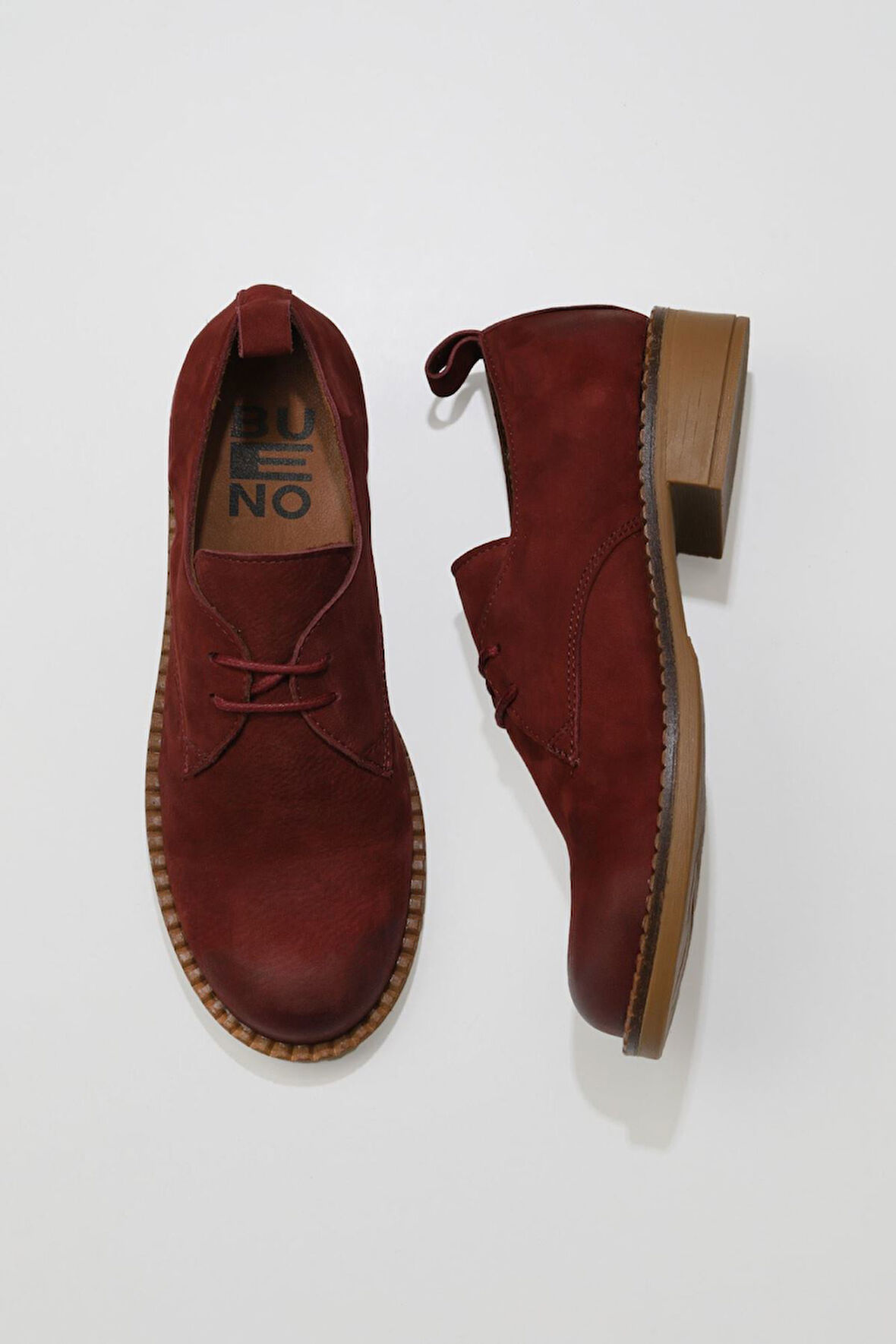 Bueno Shoes Bordo Nubuk Kadın Az Topuklu Ayakkabı 01wv6003