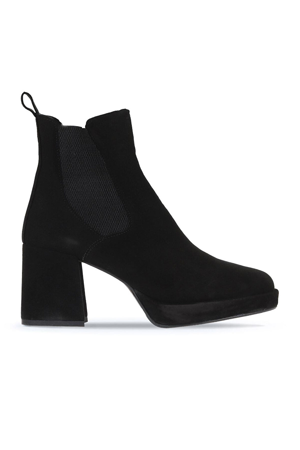 Bueno Shoes Siyah Süet Kadın Topuklu Bot 01wv8100