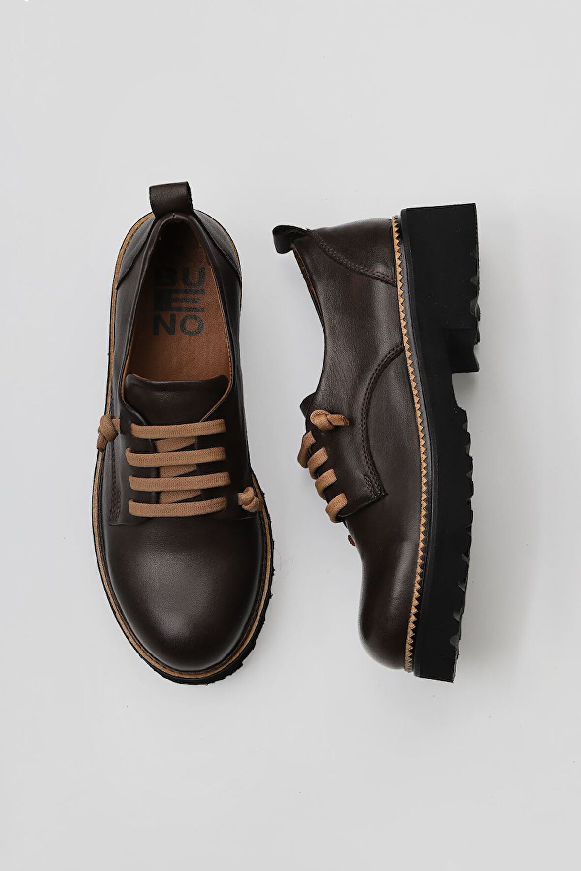 Bueno Shoes Kahverengi Sarı Deri Kadın Klasik Ayakkabı 01wt0815