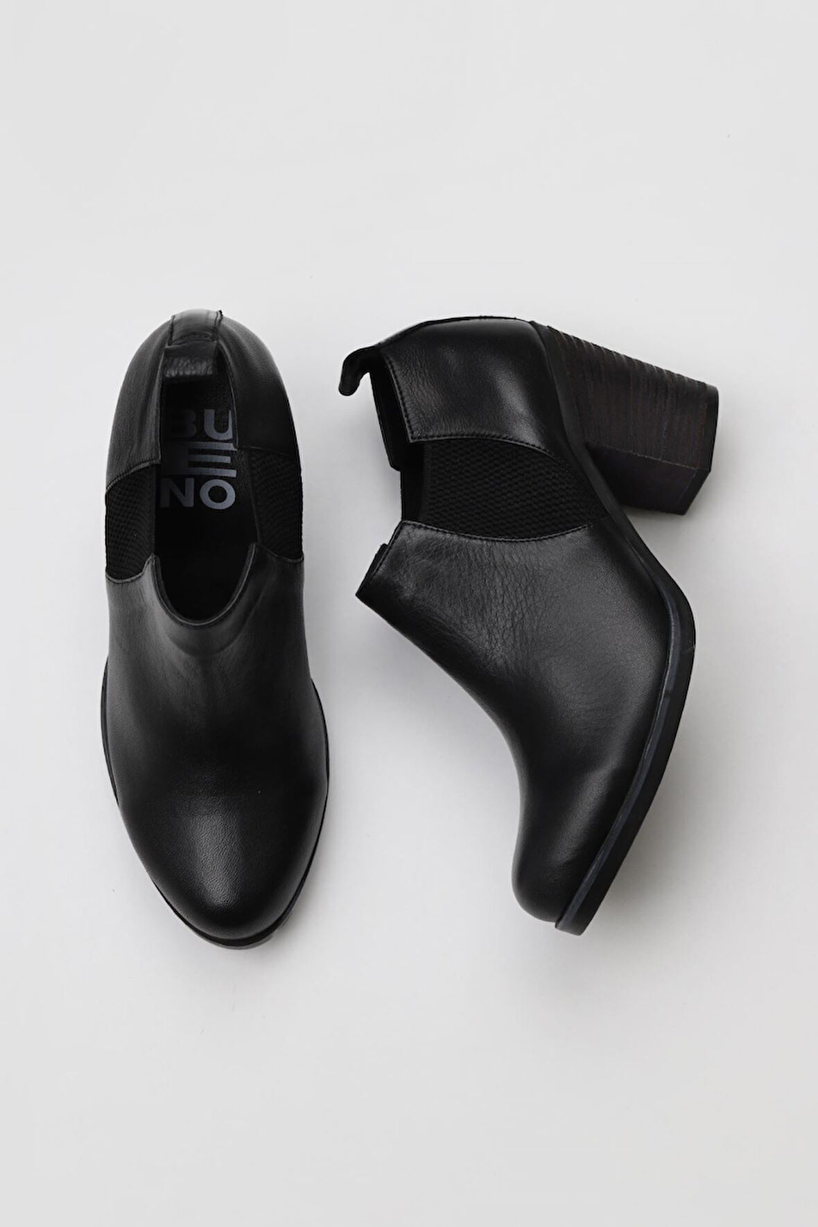 Bueno Shoes Siyah Deri Kadın Topuklu Bot 01wp1506