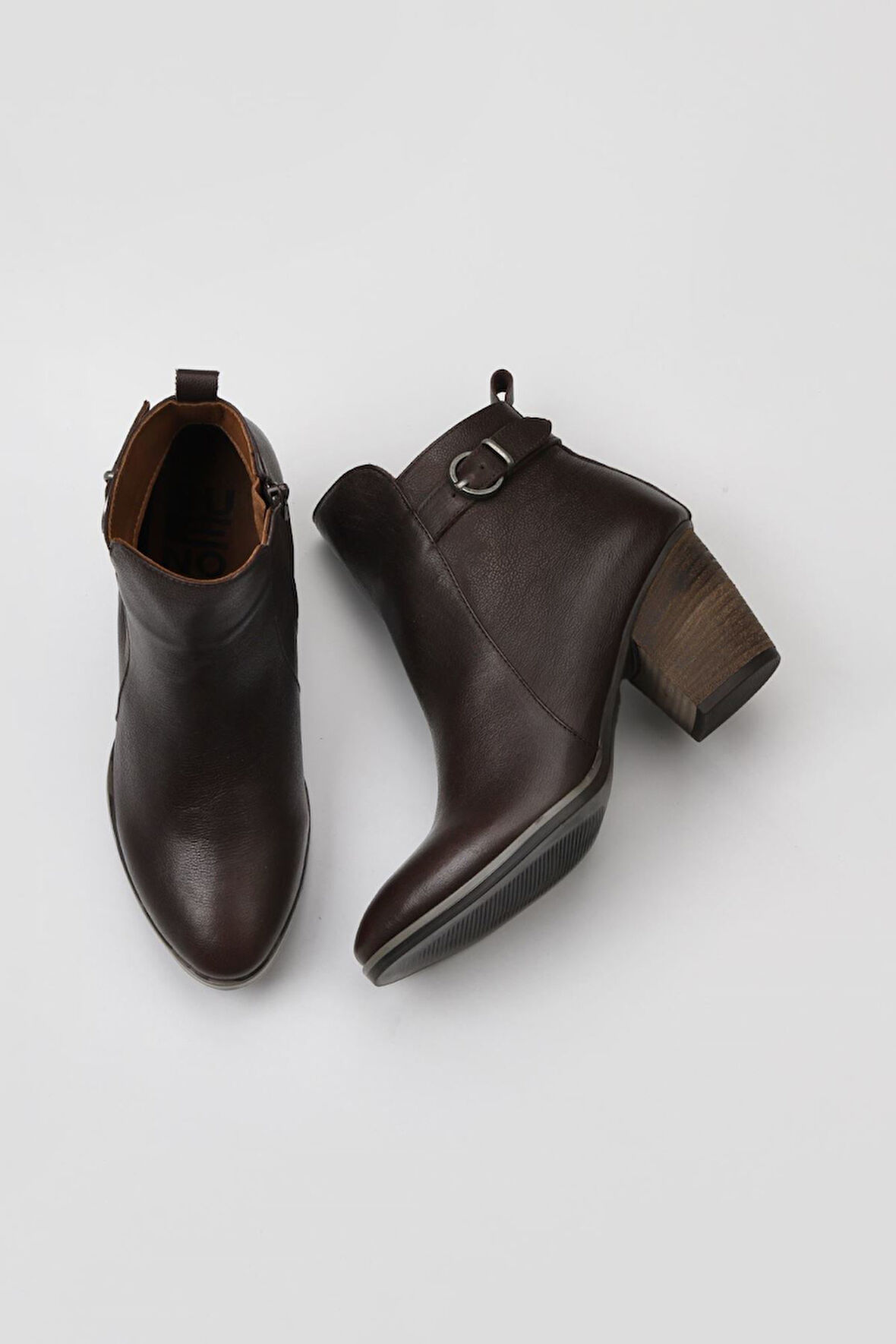 Bueno Shoes Kahverengi Deri Kadın Topuklu Bot 01wp4209