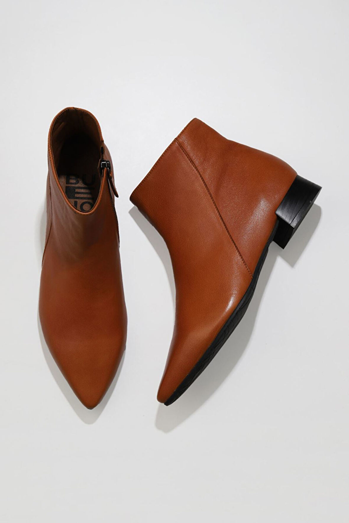 Bueno Shoes Taba Deri Kadın Düz Bot 01wr3000