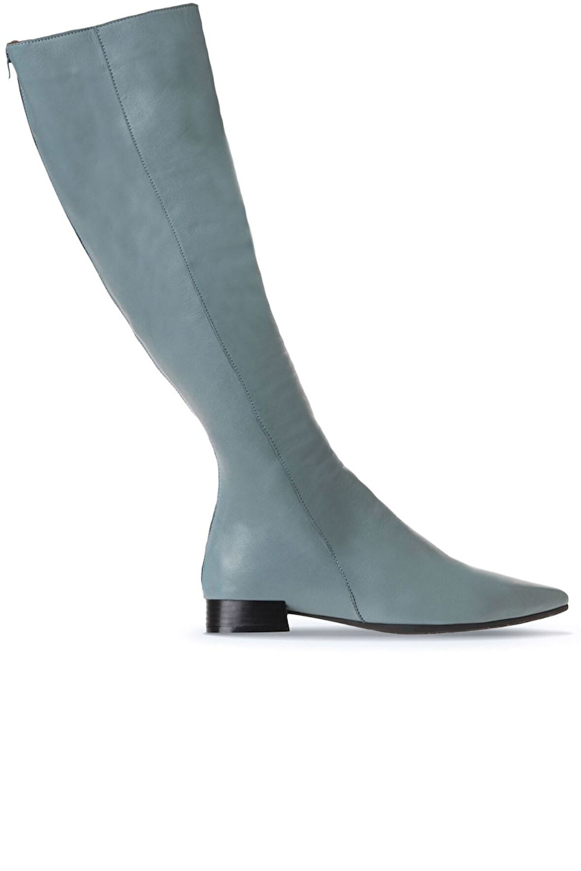 Bueno Shoes Mavi Deri Kadın Düz Çizme 01wr3009