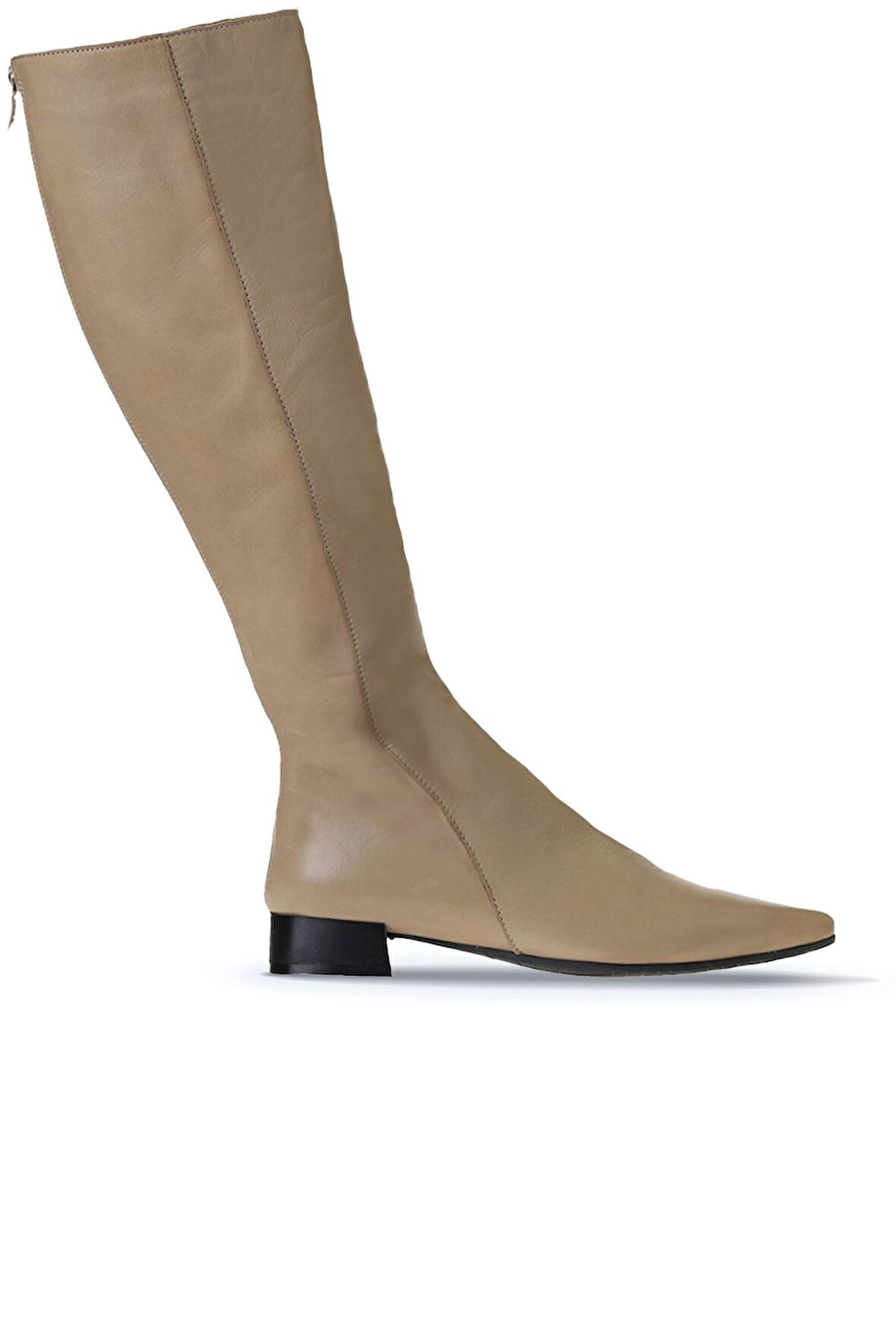 Bueno Shoes Vizon Deri Kadın Düz Çizme 01wr3009