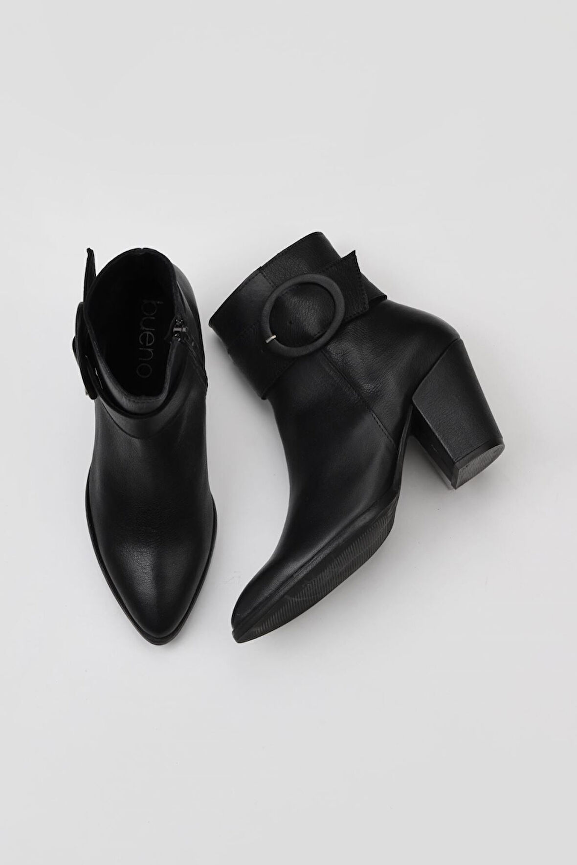 Bueno Shoes Siyah Deri Kadın Topuklu Bot 01wr5007