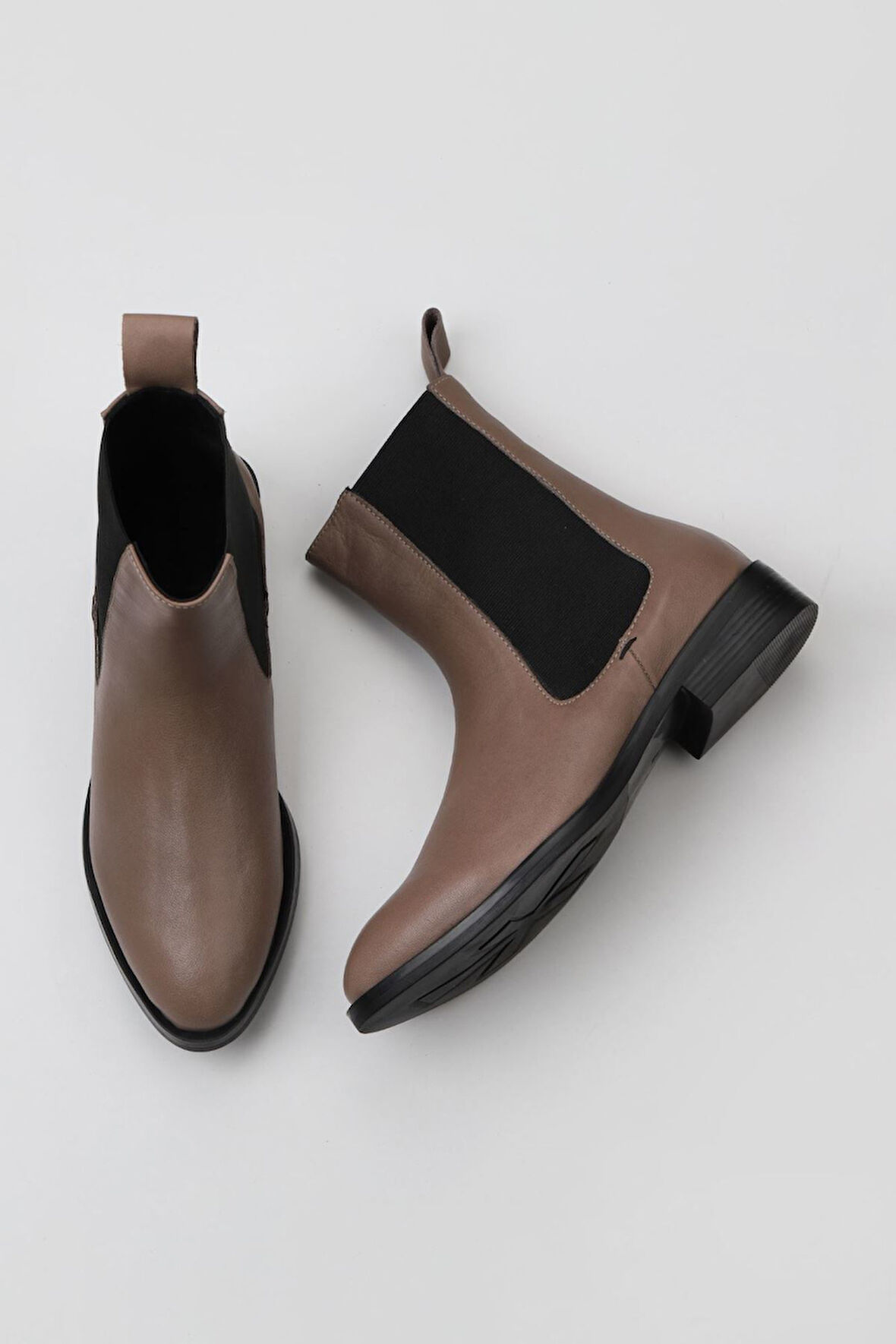 Bueno Shoes Gri Deri Kadın Düz Bot 01wt2403