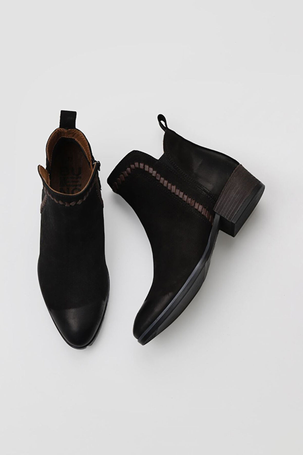 Bueno Shoes Siyah Nubuk Kadın Topuklu Bot 01wp1301