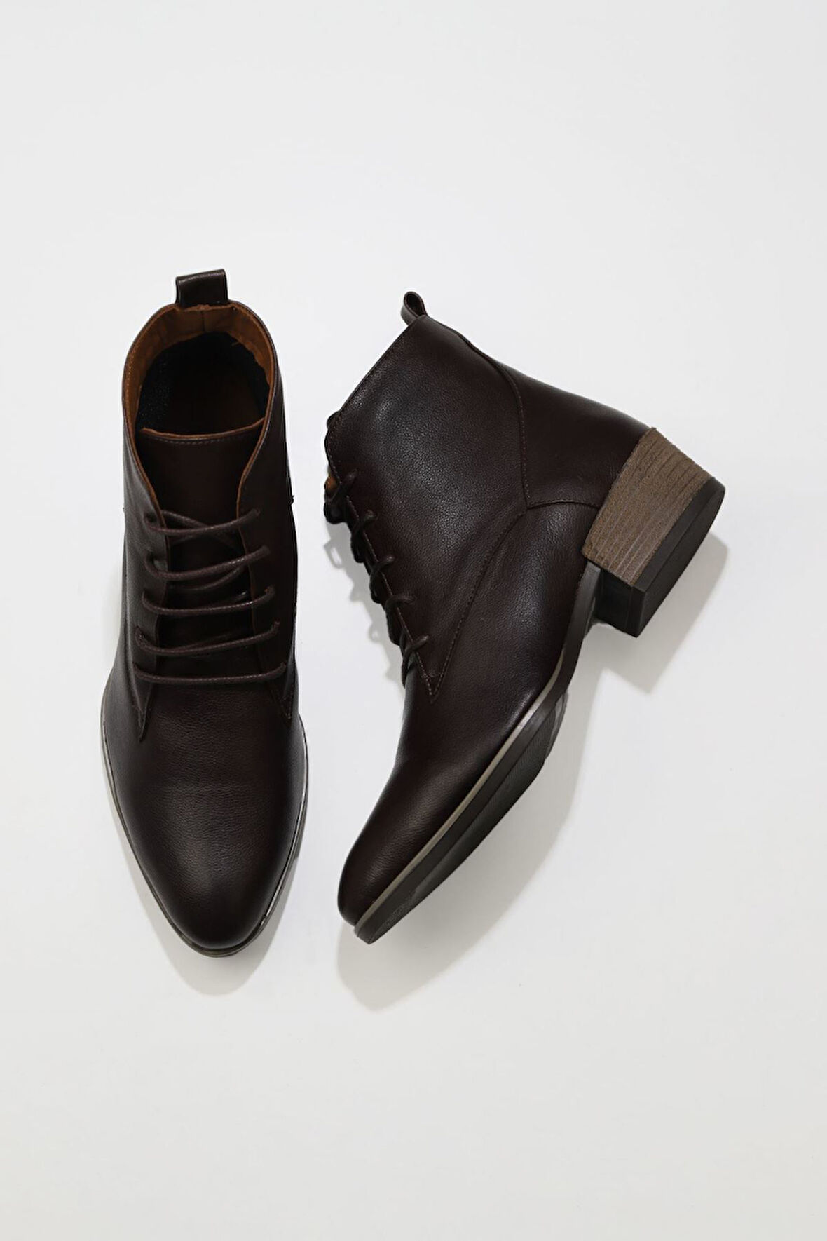 Bueno Shoes Kahverengi Deri Kadın Topuklu Bot 01wp1315