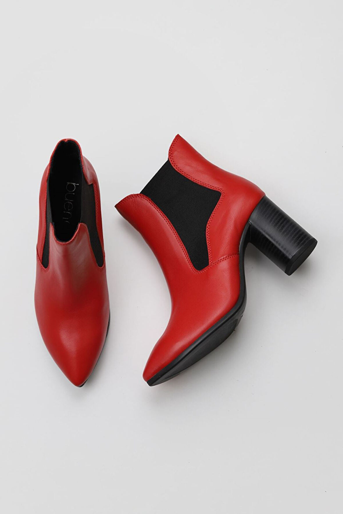 Bueno Shoes Kırmızı Deri Kadın Topuklu Bot 01wp1003