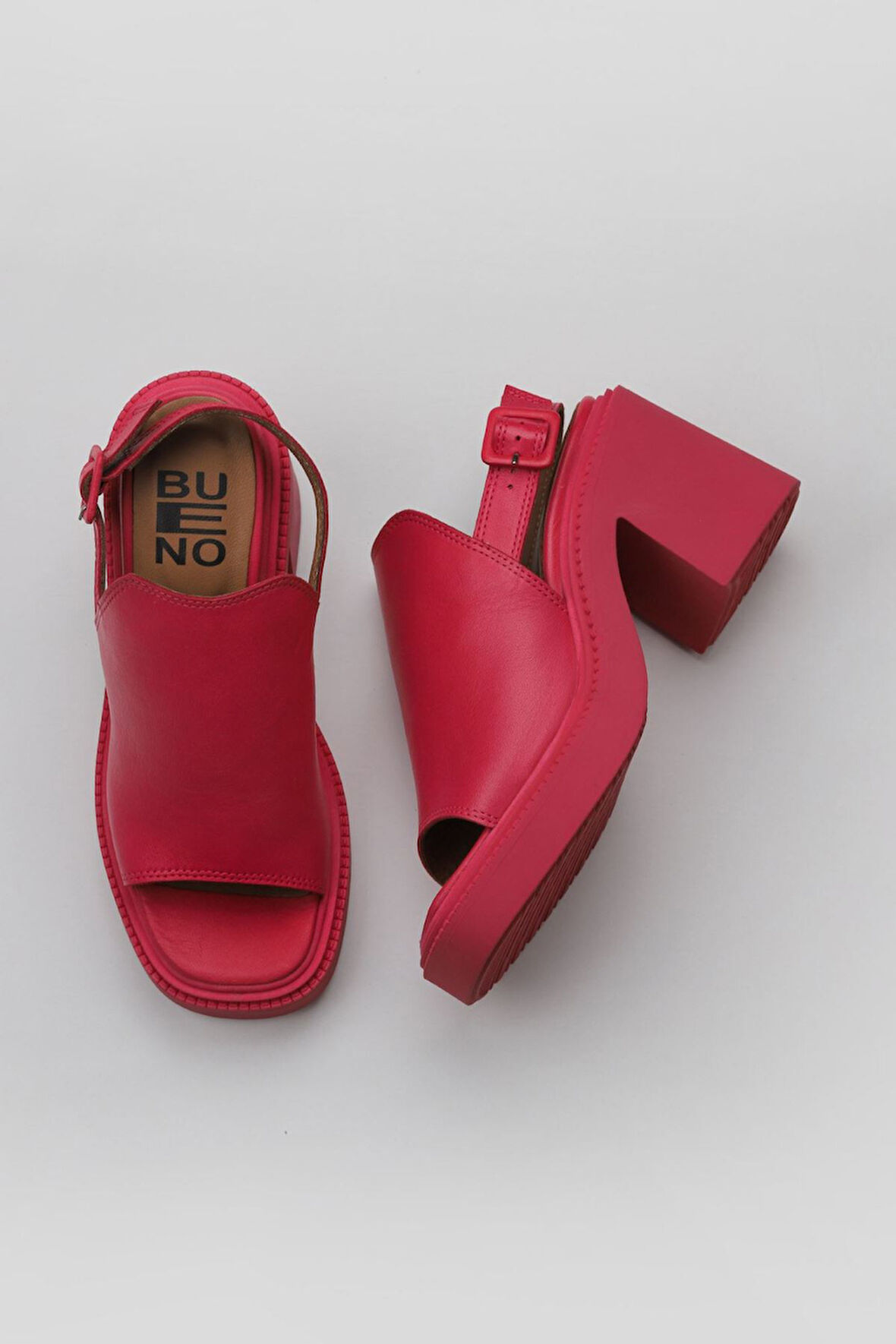 Bueno Shoes Fuşya Deri Kadın Topuklu Sandalet 01wy12700