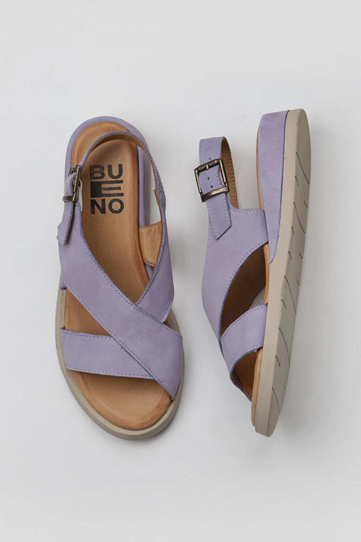 Bueno Shoes Lila Nubuk Kadın Düz Sandalet 01wy5102
