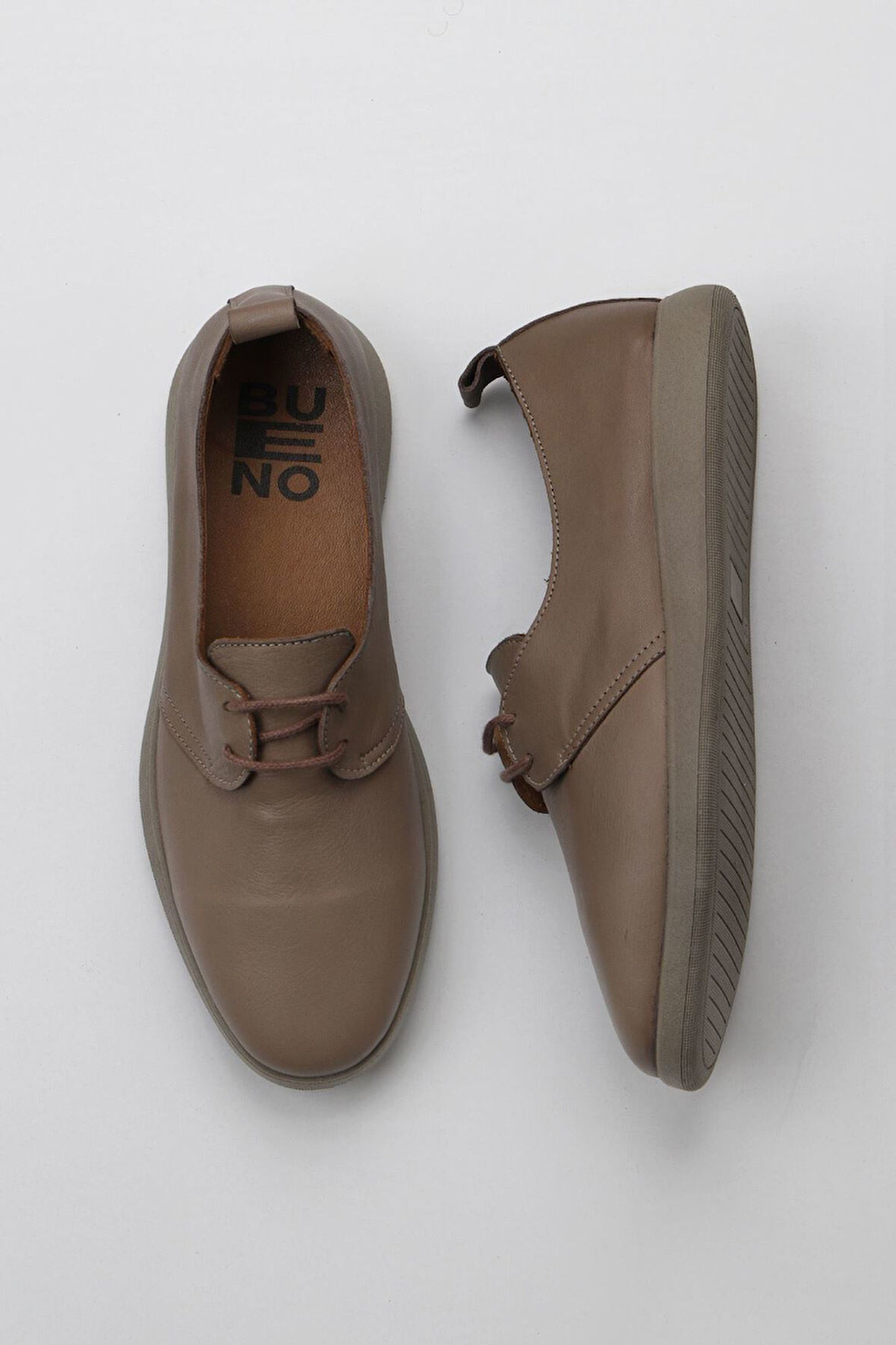 Bueno Shoes Gri Deri Kadın Düz Ayakkabı 01wy1509