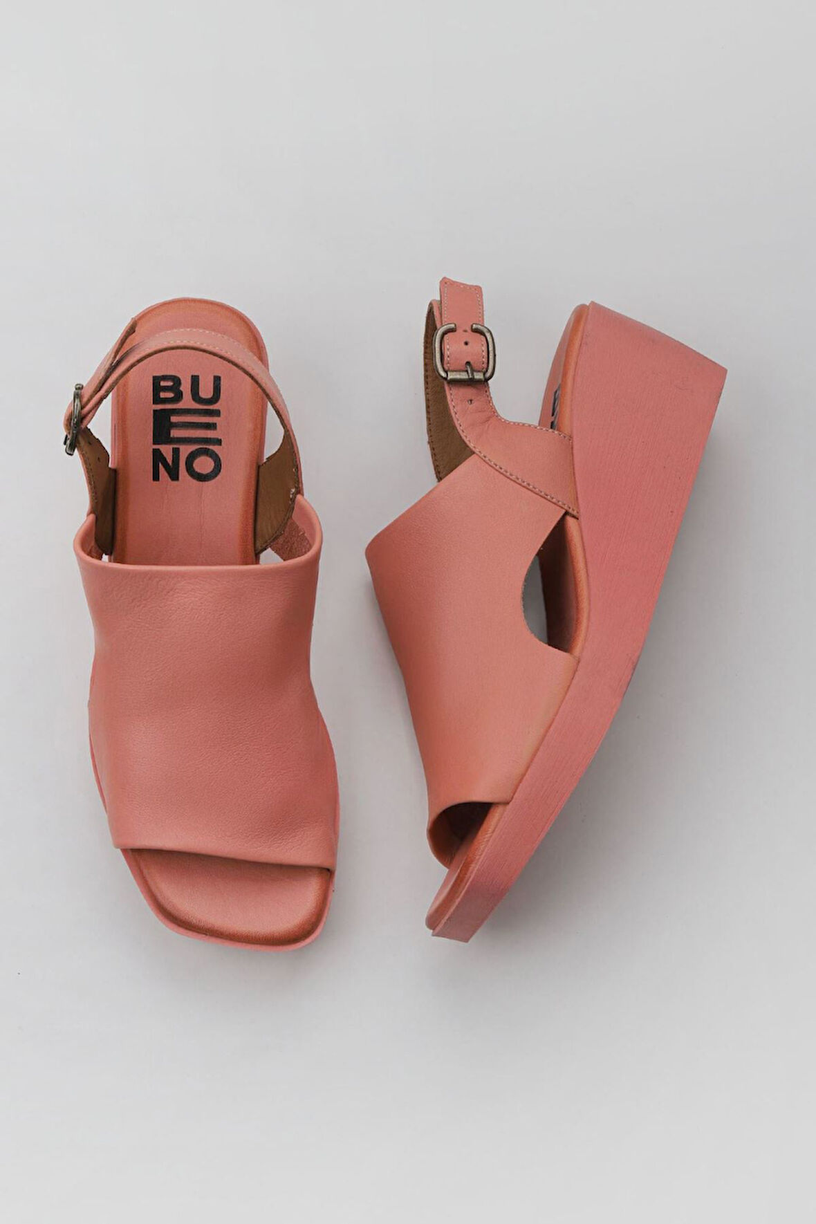 Bueno Shoes Pembe Deri Kadın Dolgu Topuklu Sandalet 01wy2407