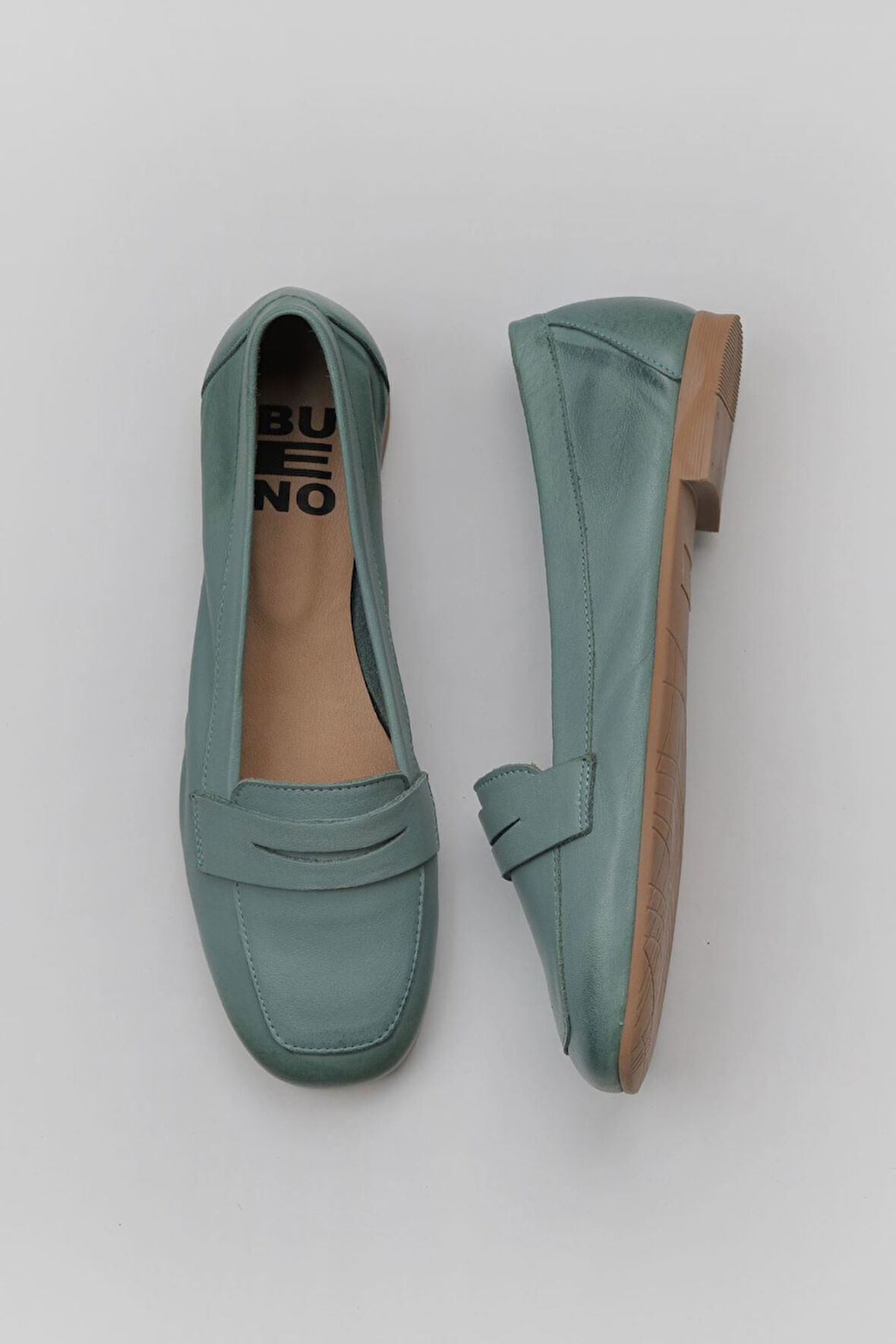 Bueno Shoes Yeşil Açık Deri Kadın Loafer 01wy0801