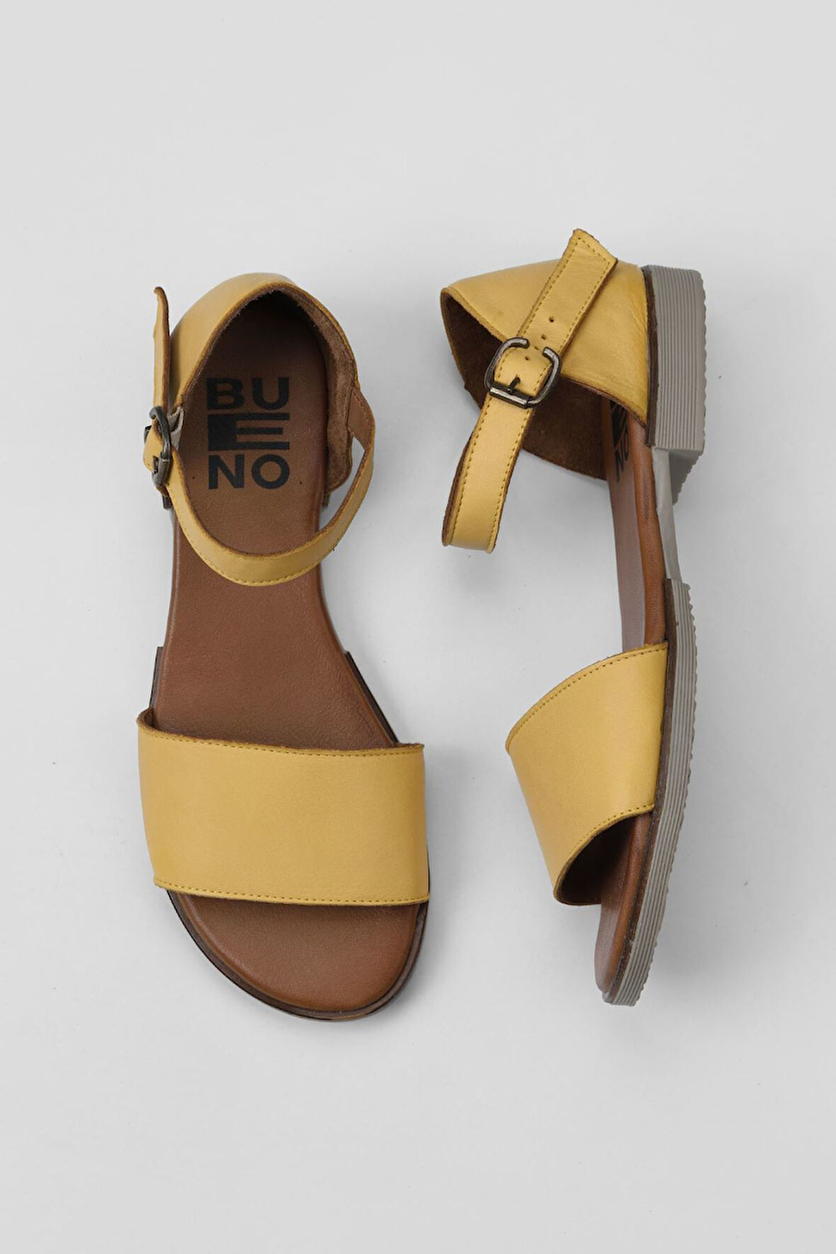 Bueno Shoes Sarı Deri Kadın Sandalet 01wy2502