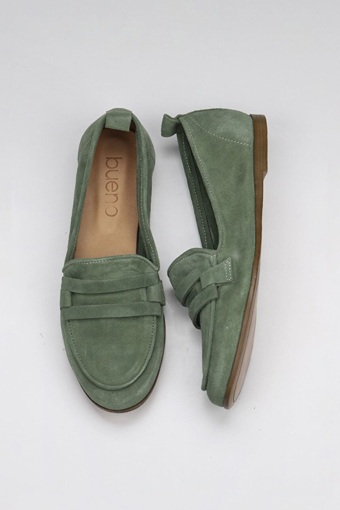 Bueno Shoes Yeşil Süet Kadın Loafer 01wy6000