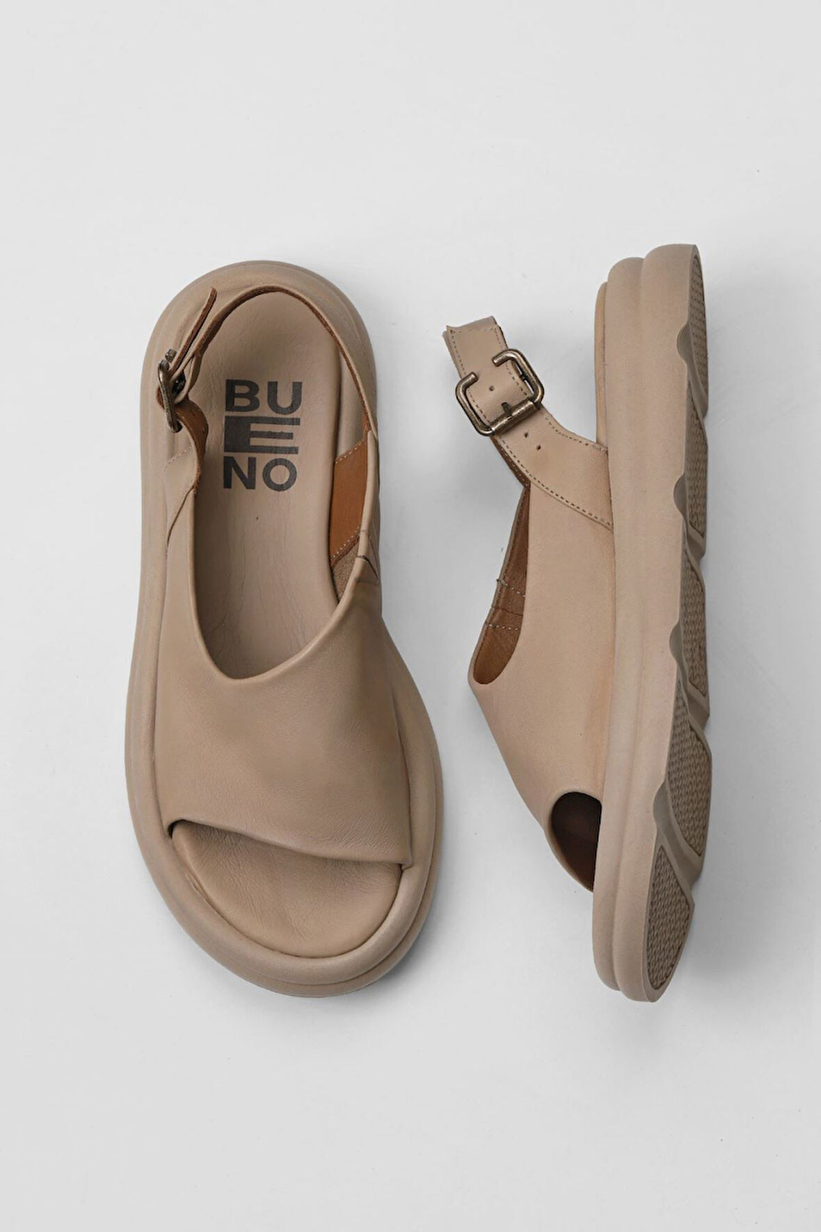 Bueno Shoes Vizon Vizon Deri Kadın Sandalet 01wy9407