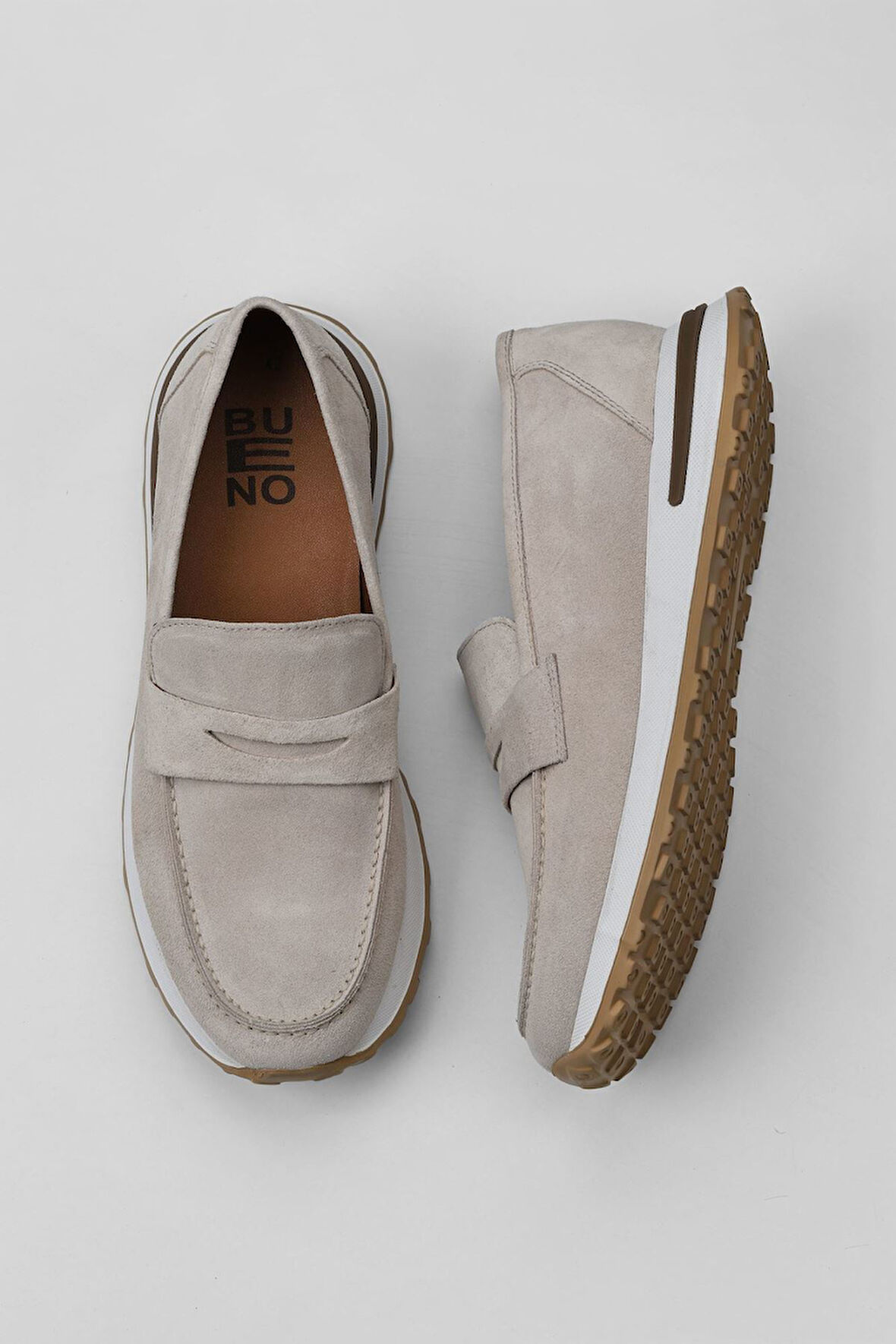 Bueno Shoes Bej Süet Erkek Loafer 01my13401
