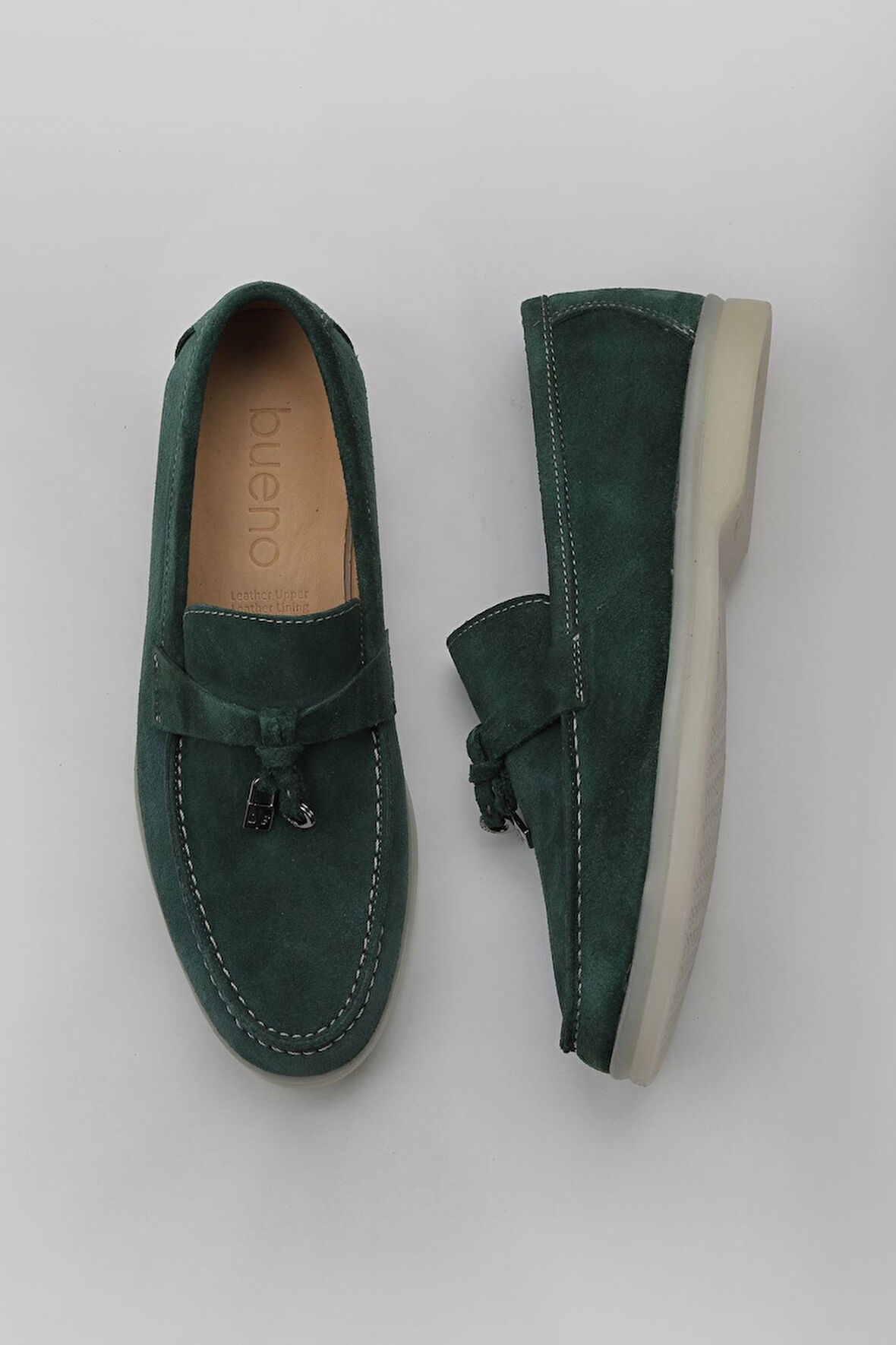 Bueno Shoes Yeşil Süet Kadın Loafer 05ws101