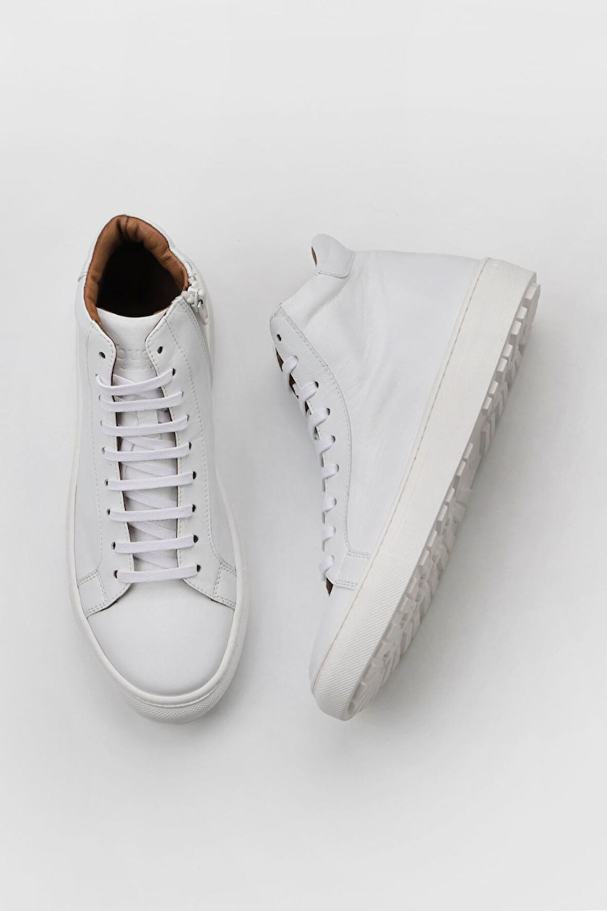Bueno Shoes Beyaz Deri Kadın Düz Bot 01wz7700