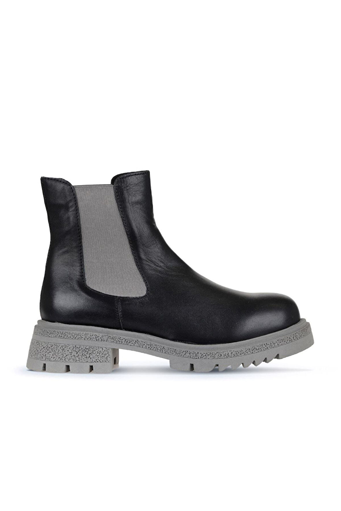 Bueno Shoes Siyah Gri Deri Kadın Topuklu Bot 01wz1403