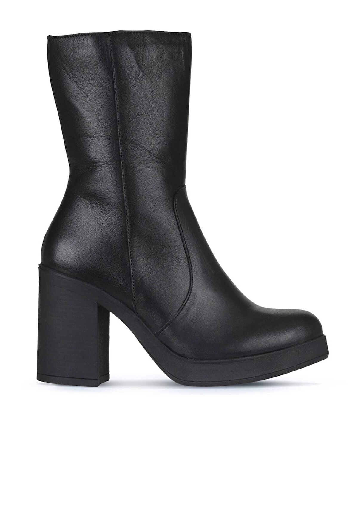 Bueno Shoes Siyah Deri Kadın Topuklu Bot 01wz3203