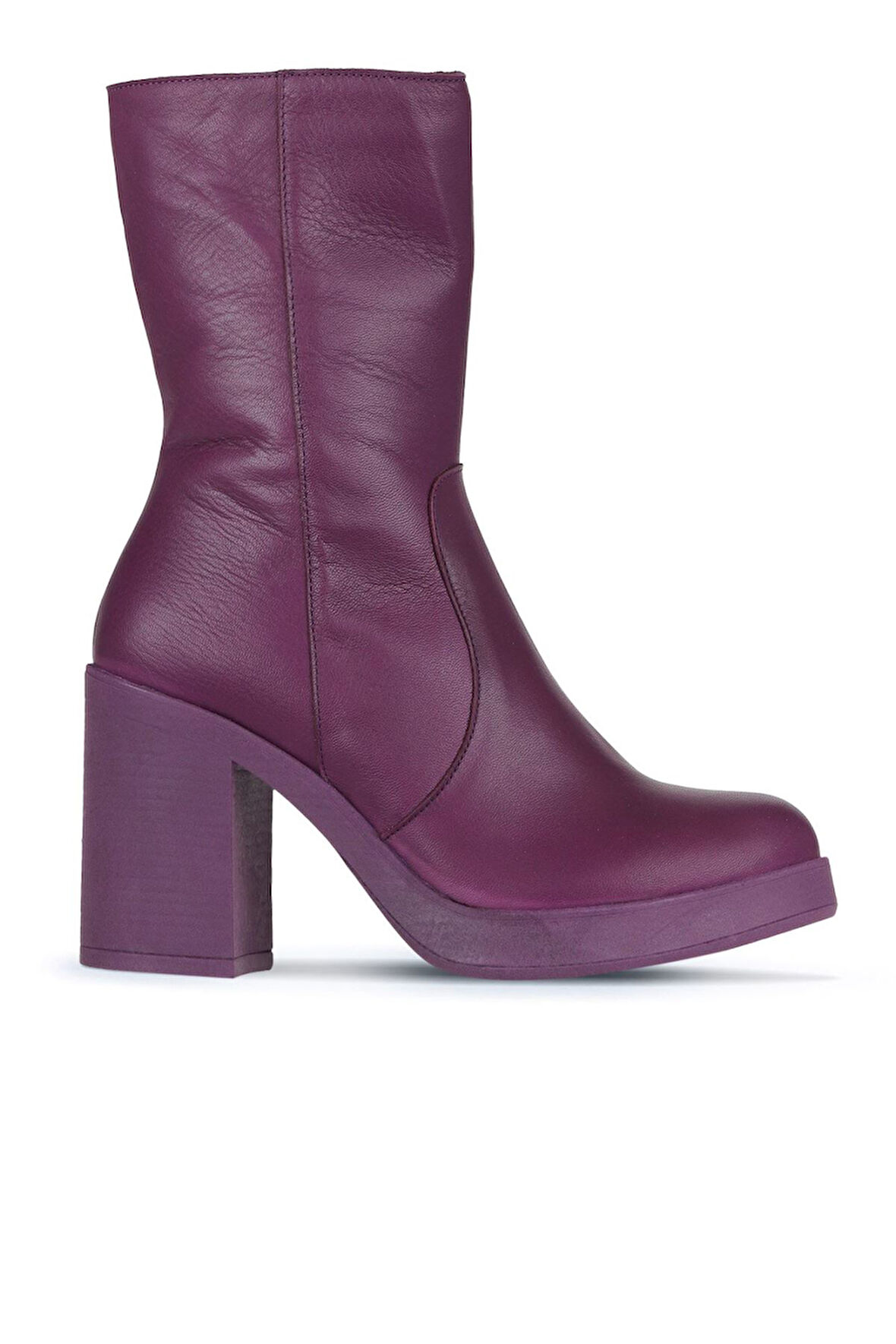 Bueno Shoes Mor Deri Kadın Topuklu Bot 01wz3203