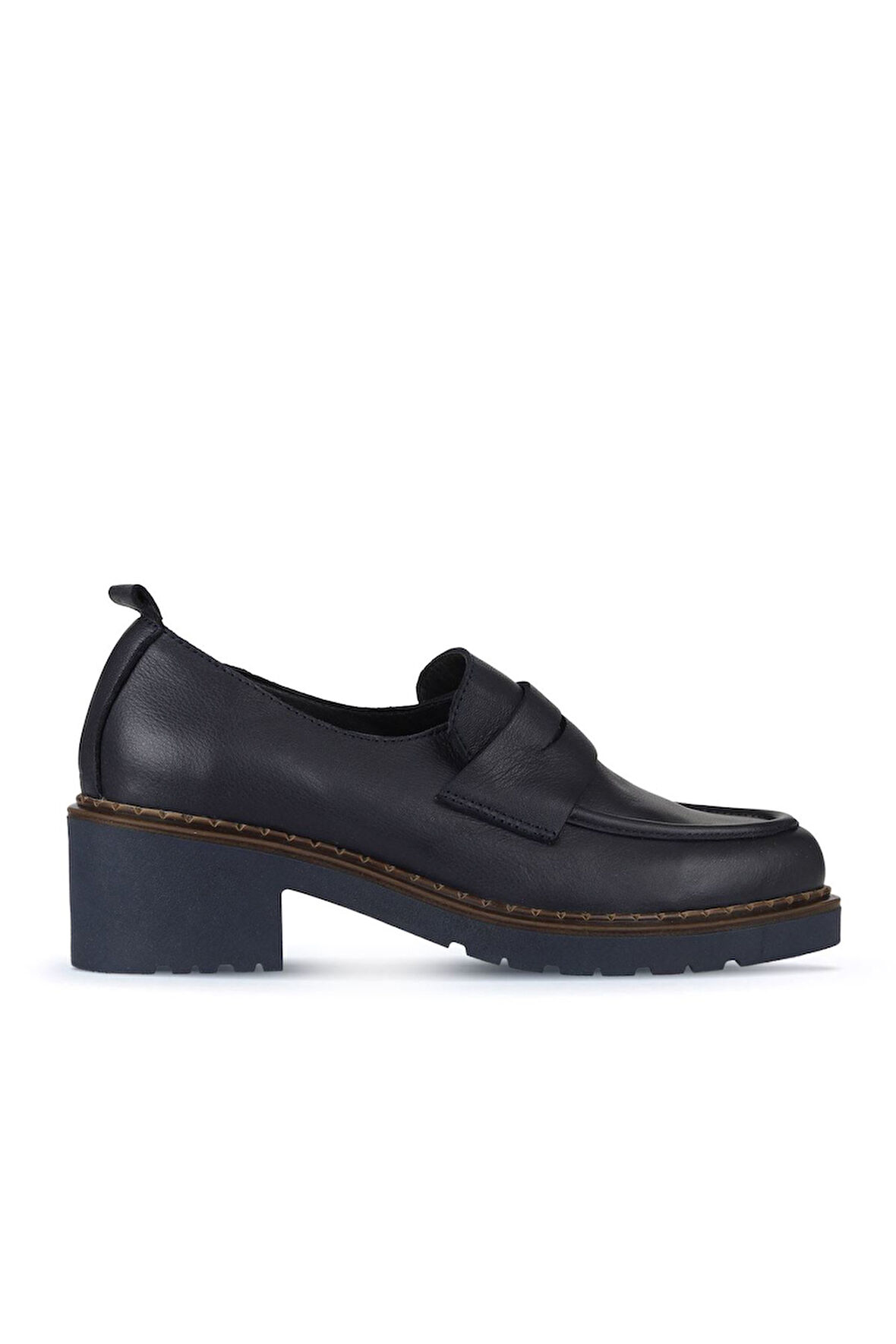 Bueno Shoes Lacivert Deri Kadın Topuklu Ayakkabı 01wz4404