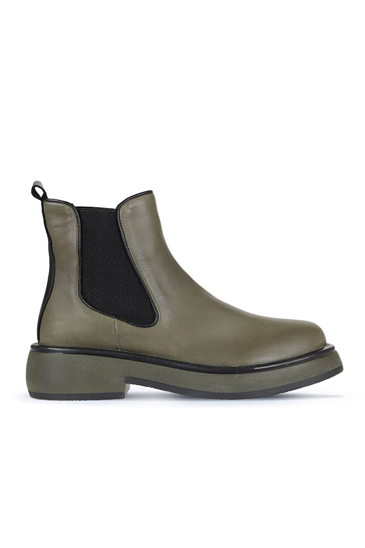 Bueno Shoes Haki Deri Kadın Düz Bot 01wz4501