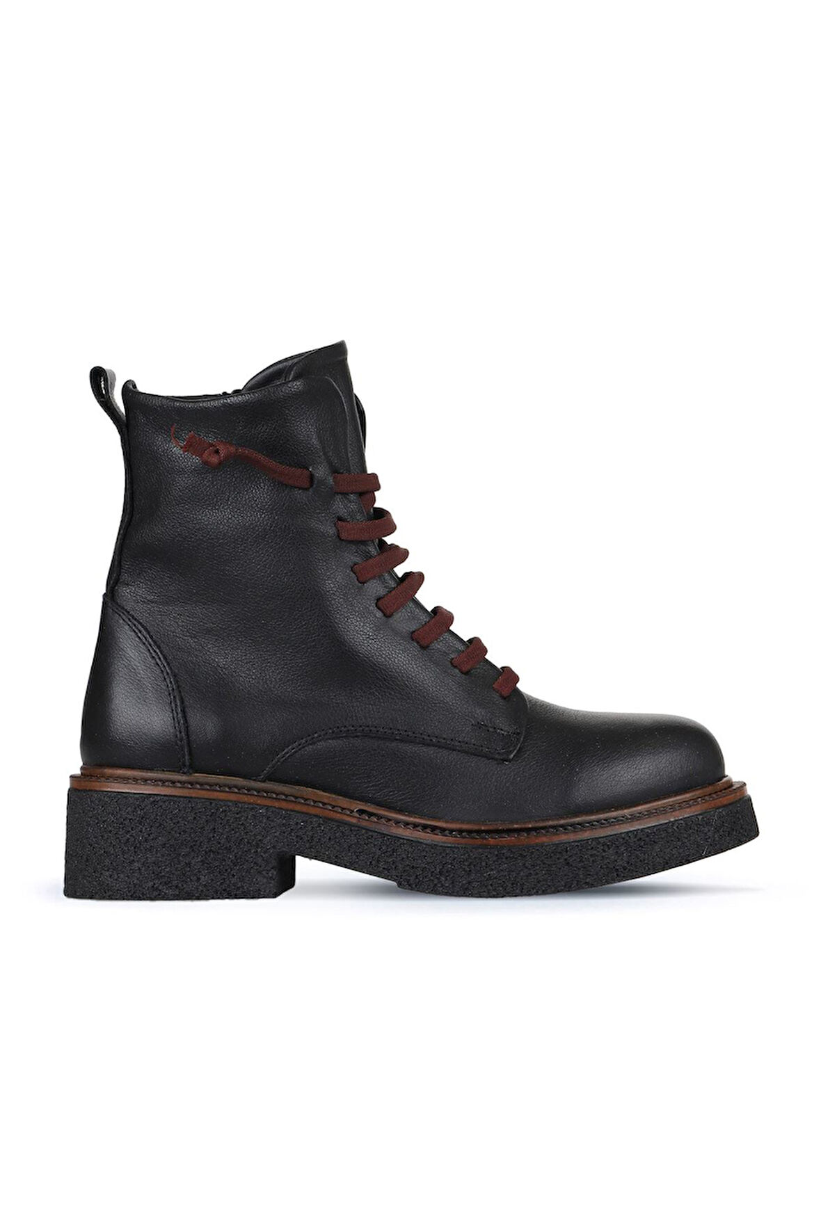 Bueno Shoes Siyah Bordo Deri Kadın Düz Bot 01wz4306