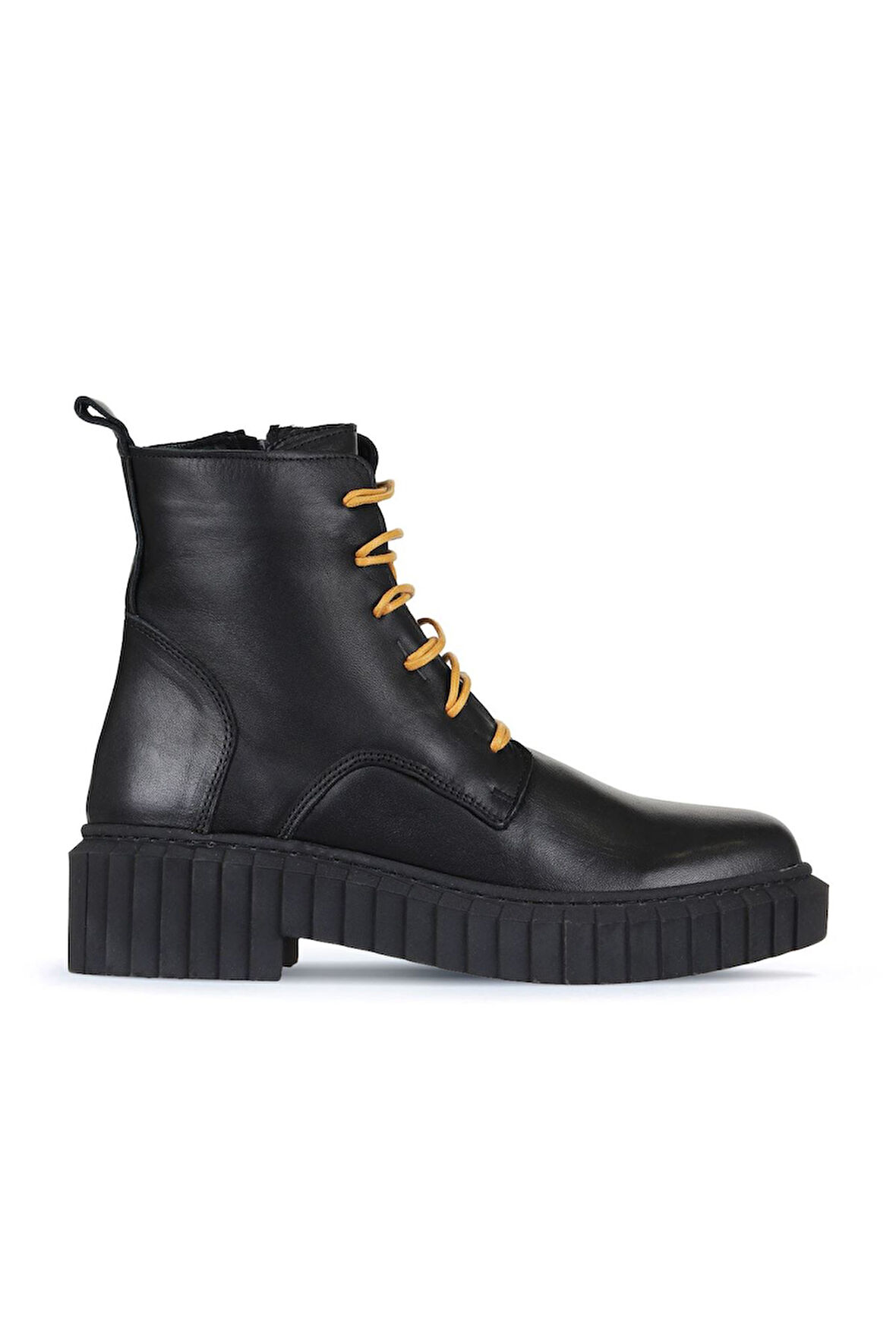 Bueno Shoes Siyah Sarı Deri Kadın Düz Bot 01wz6301