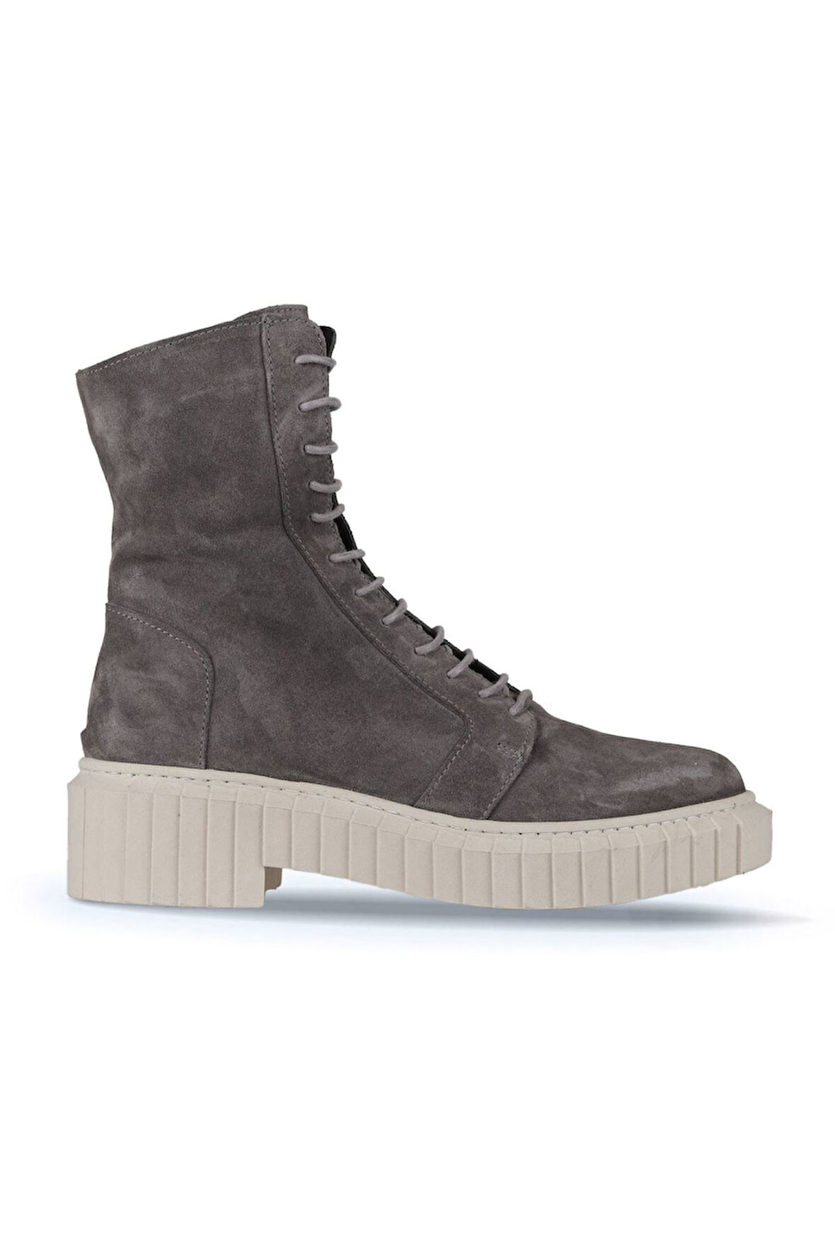 Bueno Shoes Gri Koyu Süet Kadın Düz Bot 01wz6307