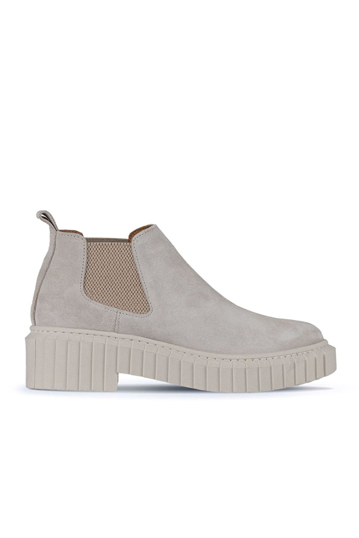 Bueno Shoes Bej Süet Kadın Topuklu Bot 01wz6311