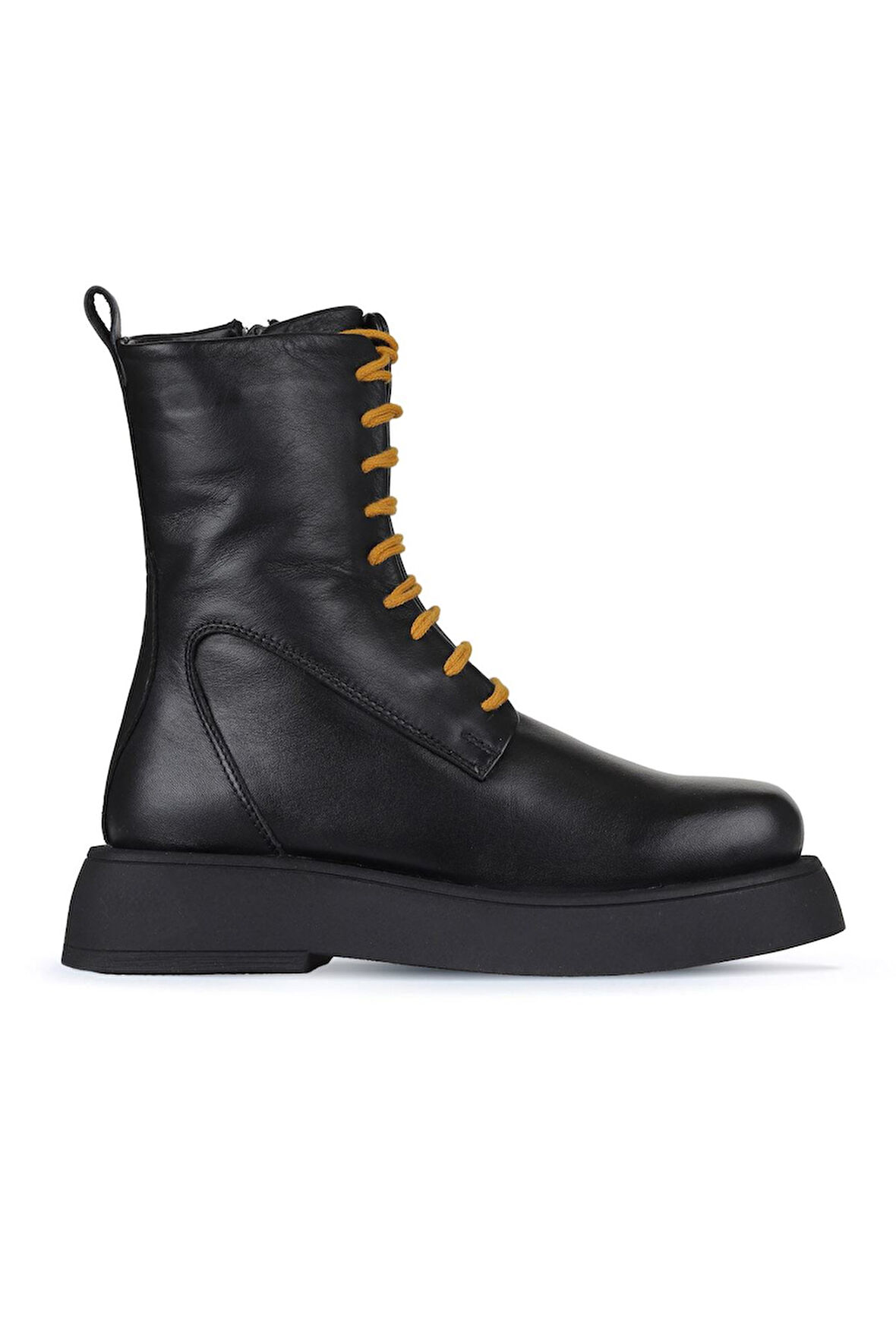 Bueno Shoes Siyah Sarı Deri Kadın Düz Bot 01wz6401