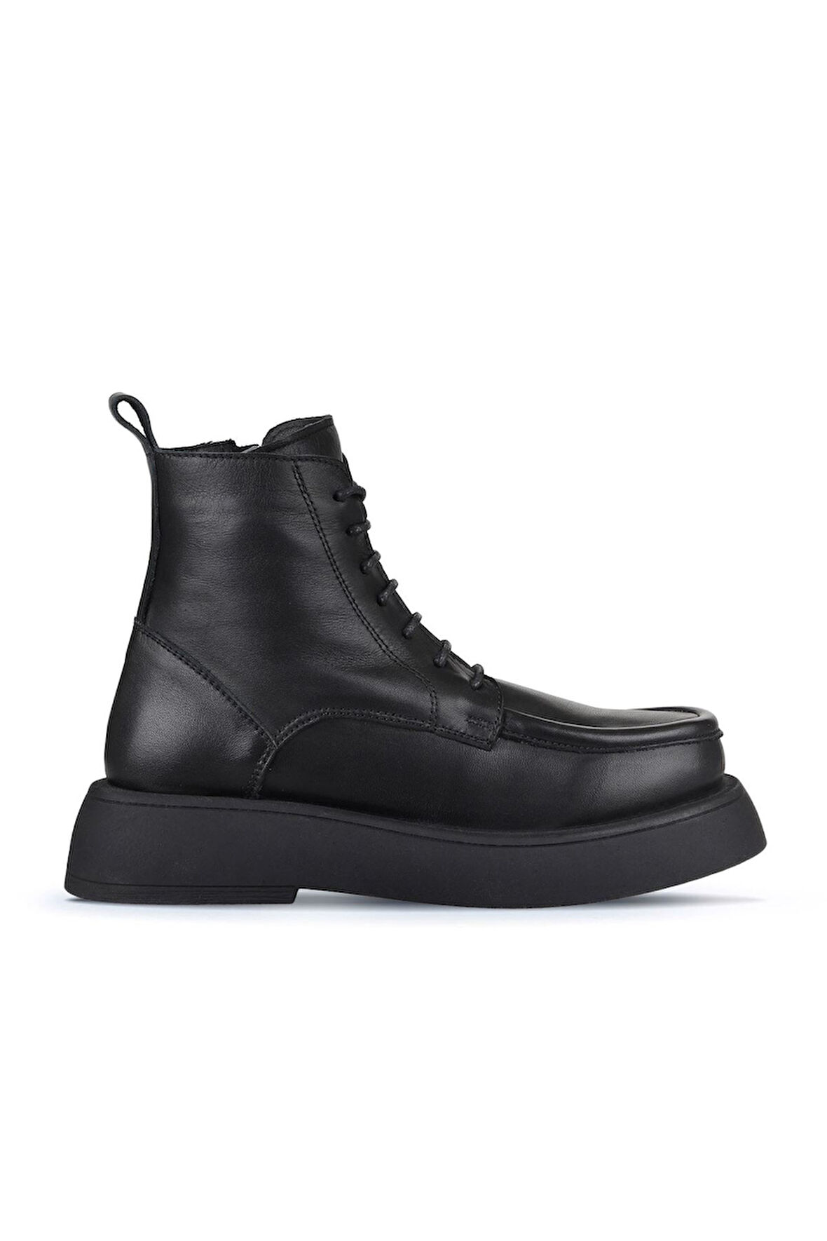 Bueno Shoes Siyah Deri Kadın Dolgu Topuklu Bot 01wz6405