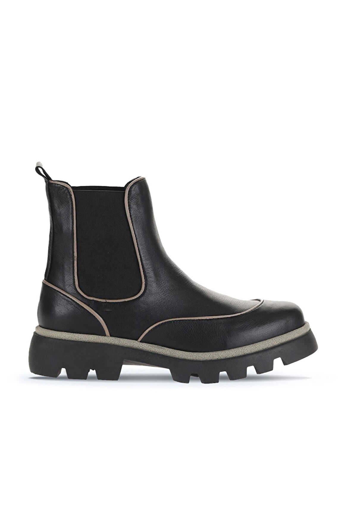 Bueno Shoes Siyah Gri Deri Kadın Düz Bot 01wz6505
